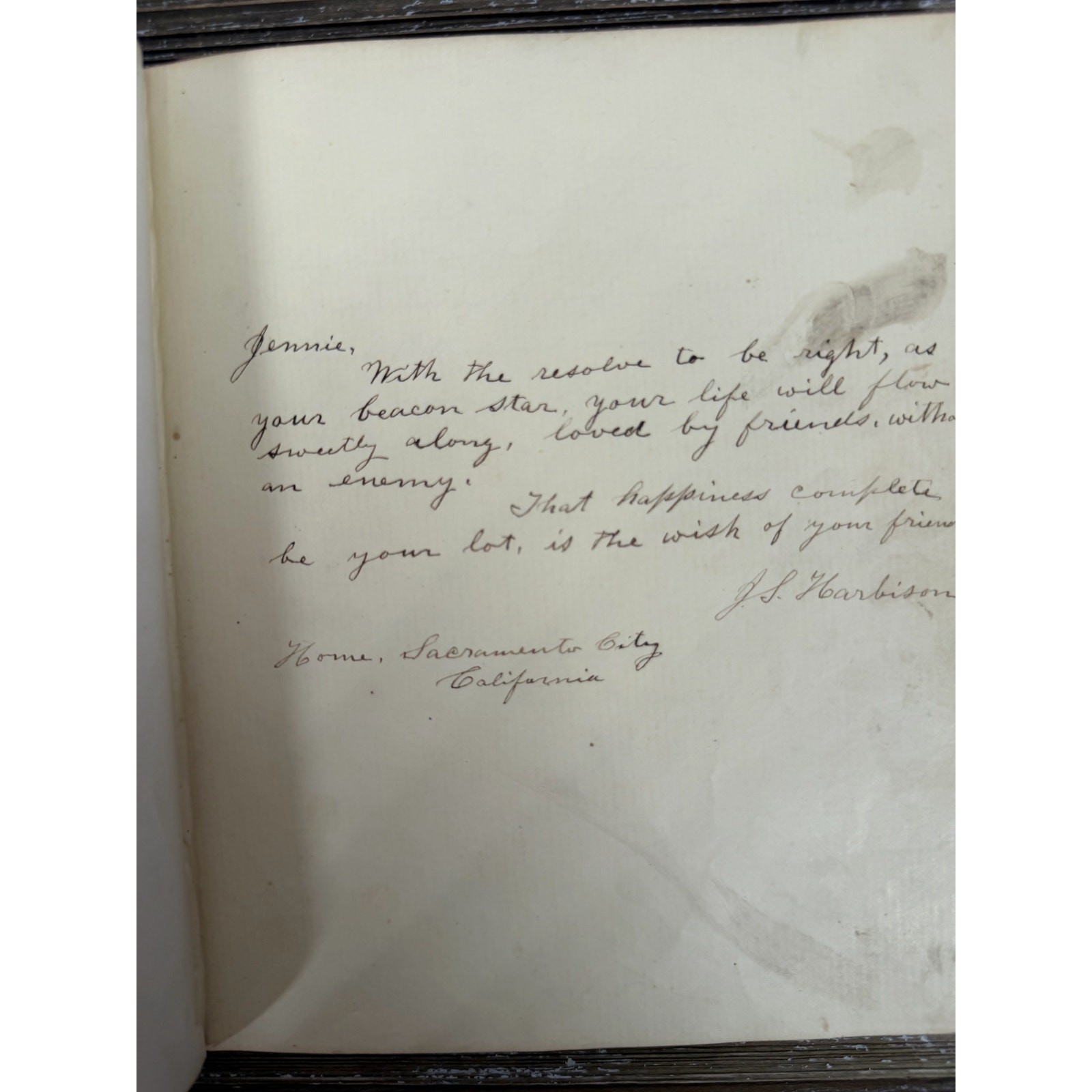 Antique Civil War Era 1860s Love’s Offering Friendship Album Handwritten Notes