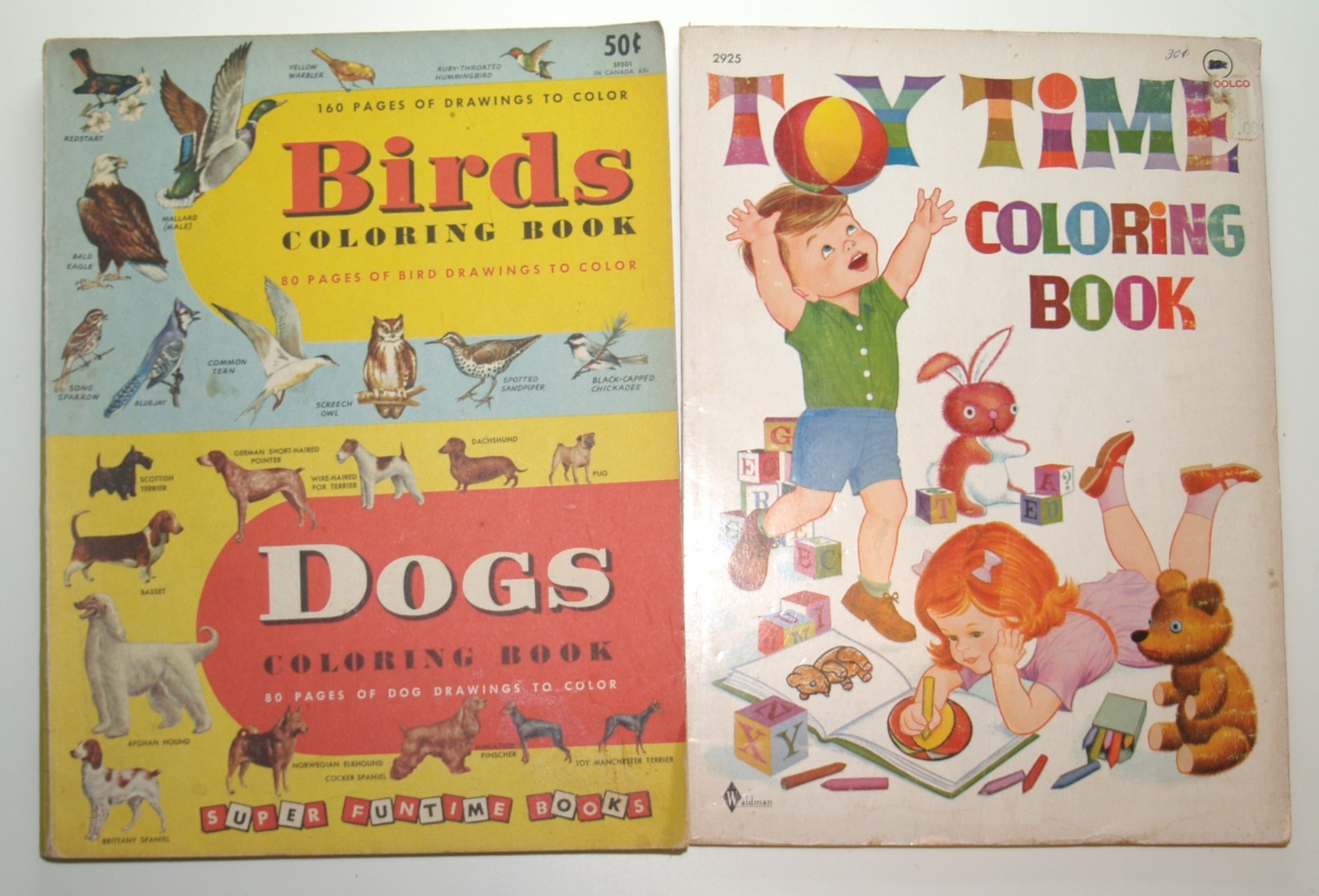 16 Vintage Coloring book from 1949 thru 1972 Good condition, some coloring