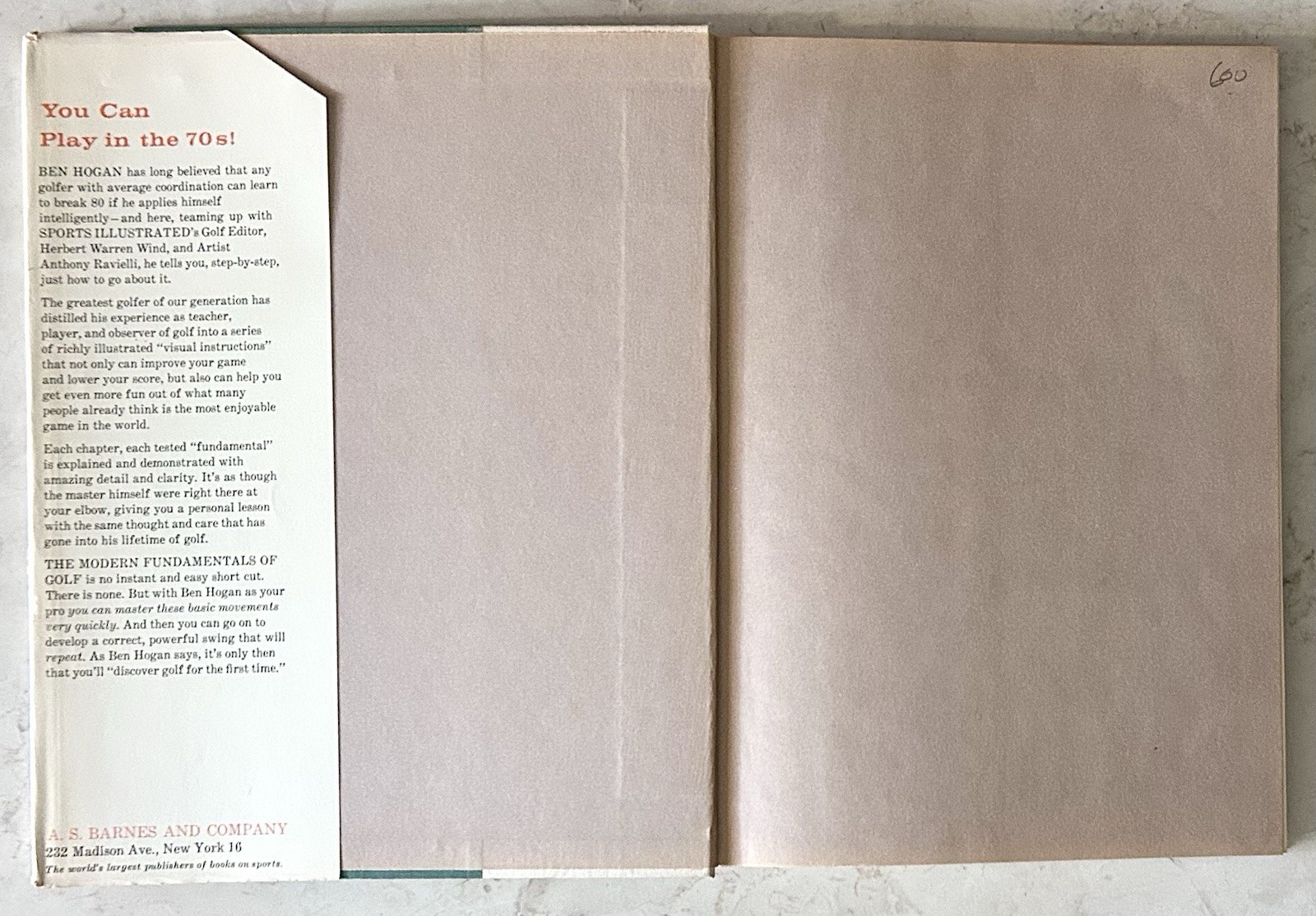 1957 Ben Hogan Five Lessons Modern Fundamentals of Golf 1st Edition Hardcover DJ
