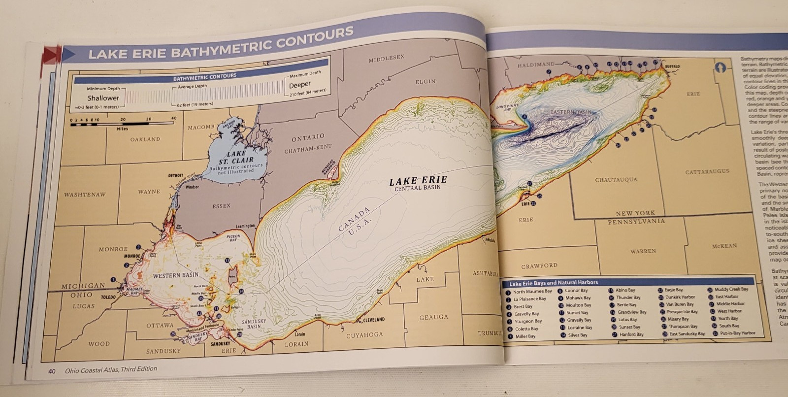 Ohio Coastal Atlas – 2018 3rd Ed. Illustrated Color Map Book – VGC!