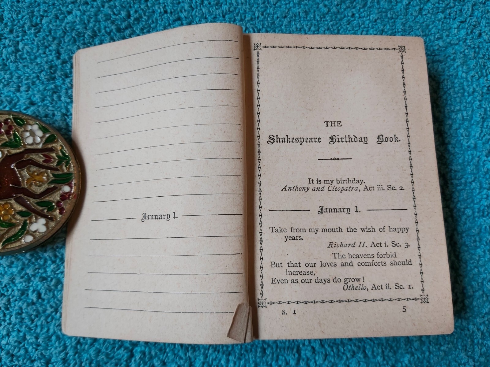 The Shakspeare, Shakespeare Birthday Book, Frederick Warne, hardback with DJ