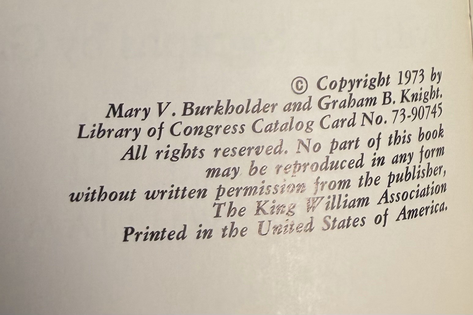 The King William Area by Mary V. Burkholder SIGNED 1st ED/1st PRINTING Texana