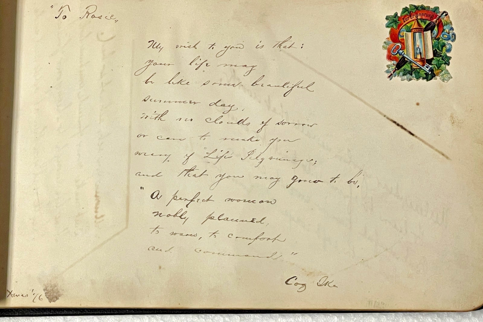 1870s Autograph Book / Cincinnati OH High School / Original Art / Die Cuts /1880