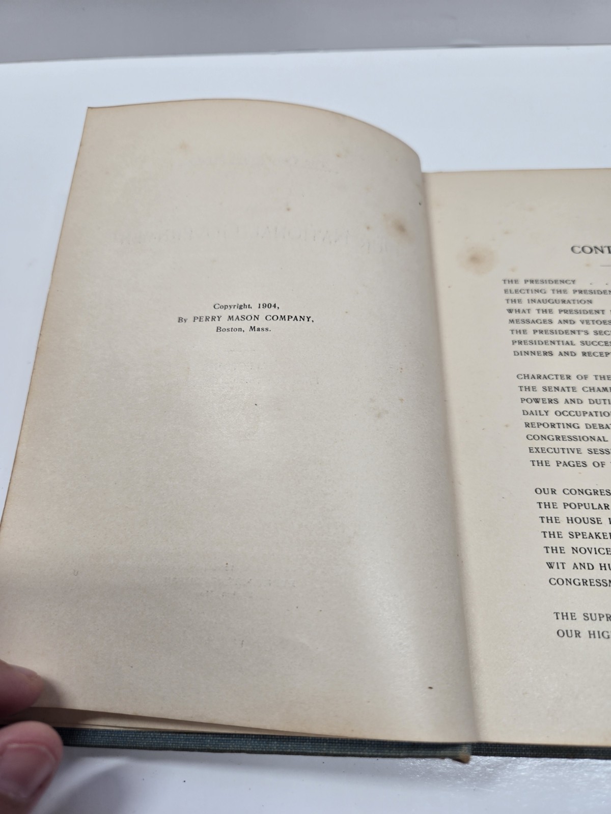 Our National Government Perry Mason The Youths Companion Series 1904 Antique