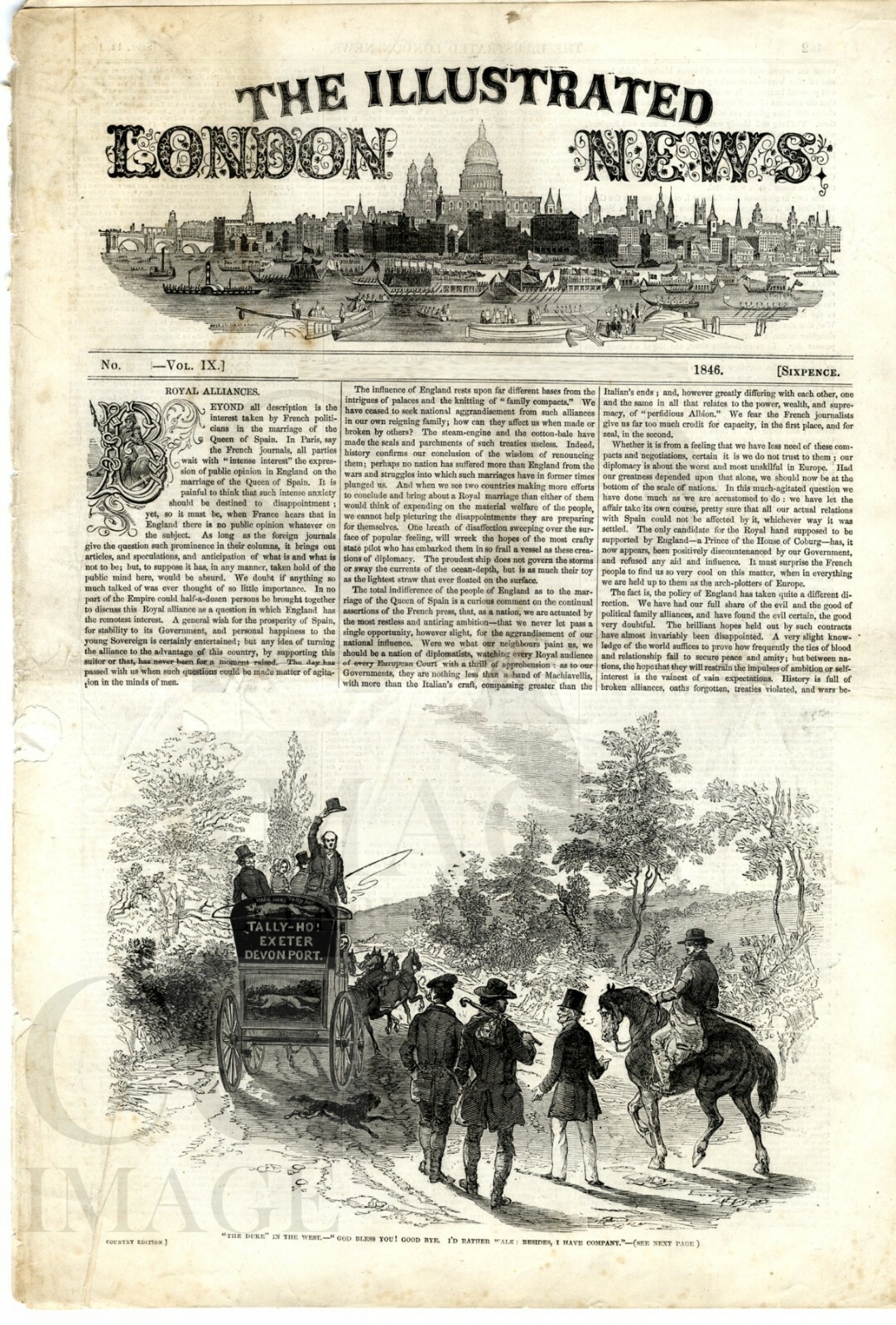 1846 ILLUSTRATED LONDON NEWS Toxopholite ARCHERY St Michaels Mt NEW YORK (8220)
