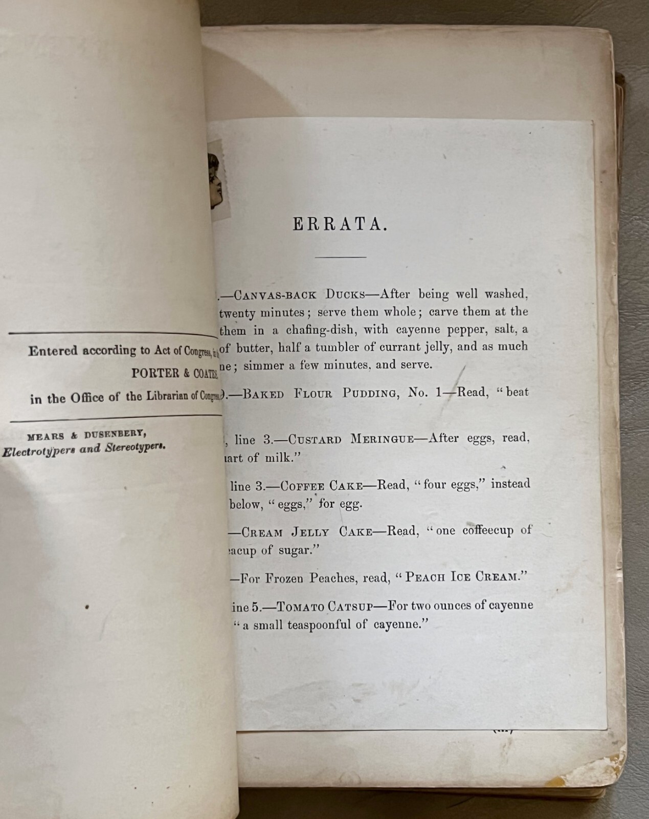 1875 1st Thus Edition “Cookery From Experience” by Sara I. Paul / Early Cookbook