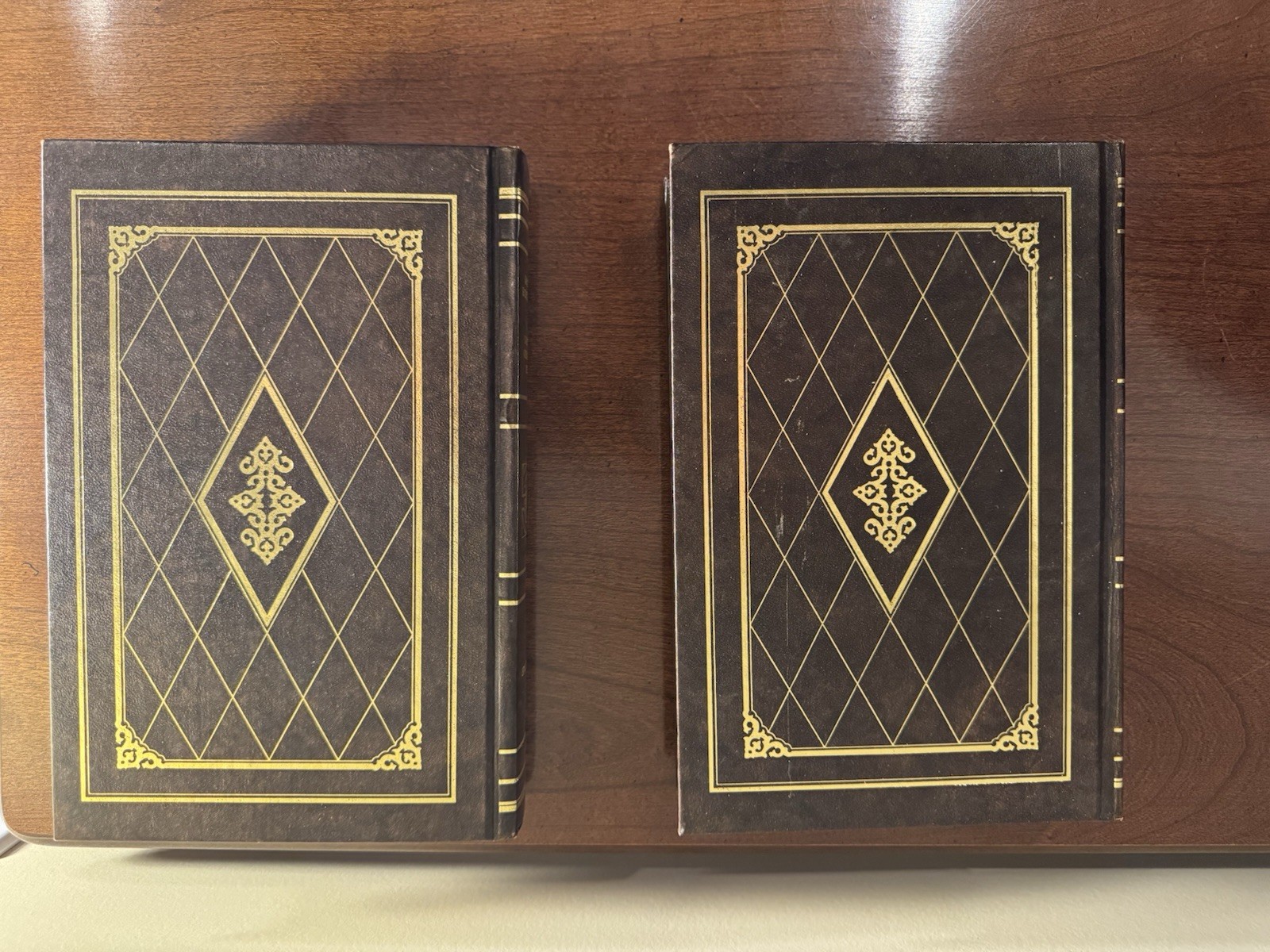 Vintage Decorative Set; Faux Leather Classics-Emerson,Flaubert,etc-5 Works-1900s