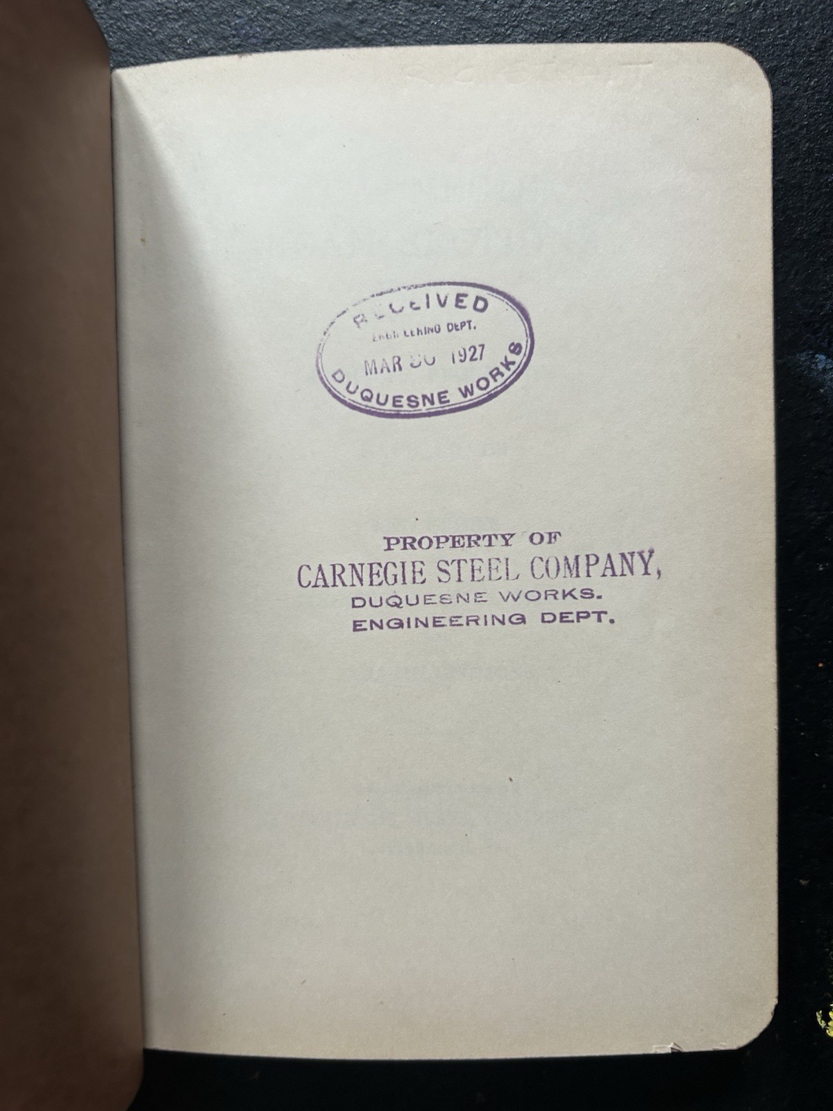 Vtg. 1927 Carnegie Steel Co. Beam Sections Book, Duquesne Works Eng’g Dept.
