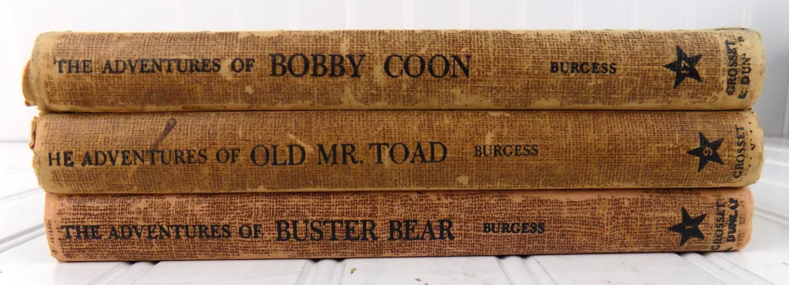 Vintage Set of 3 Thornton W. Burgess Bedtime Story Books Coon Toad Bear 1940’s