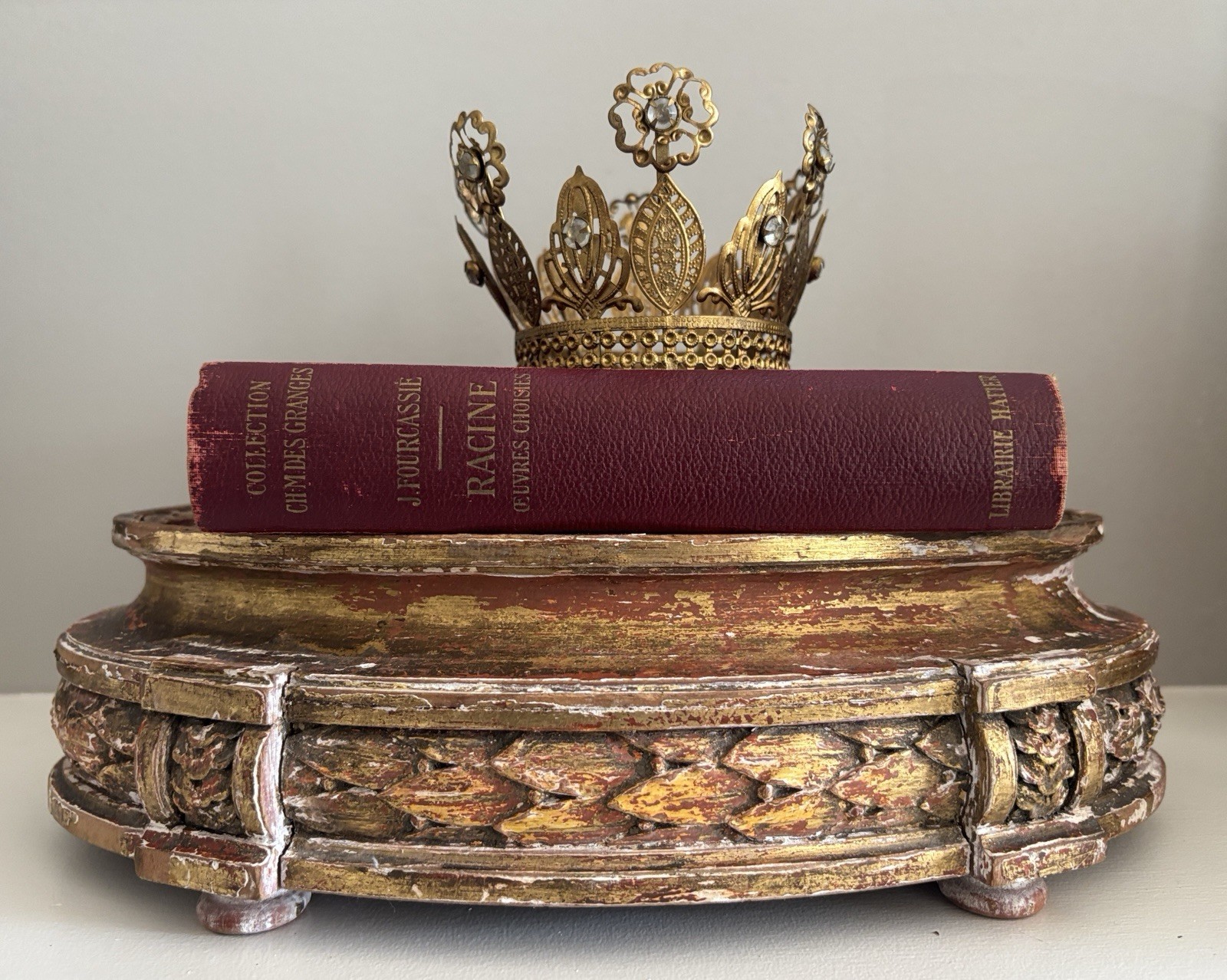 Antique French Book RACINE Oeuvres Choisies 1924 Paris Bookshelf Decor Staging