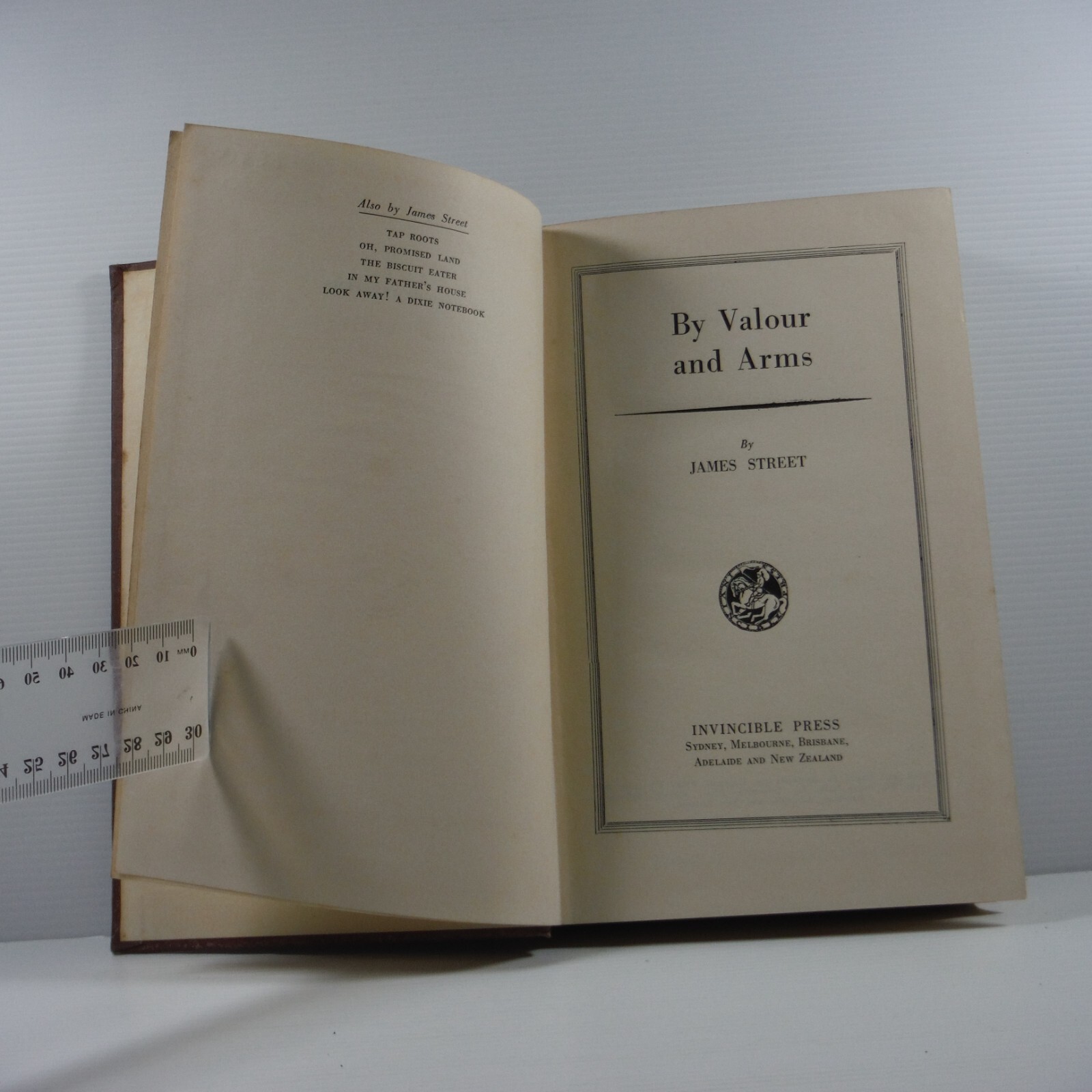 By Valour and Arms historical fiction by James Street vintage book 1945 HC