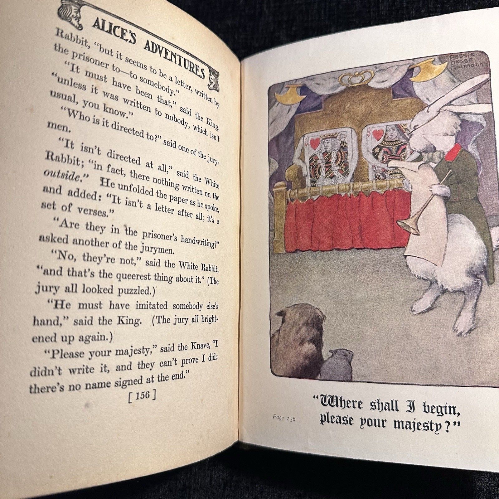 1931 Alice In Wonderland Lewis Carroll Bessie Pease Illus Hardback Vintage Book
