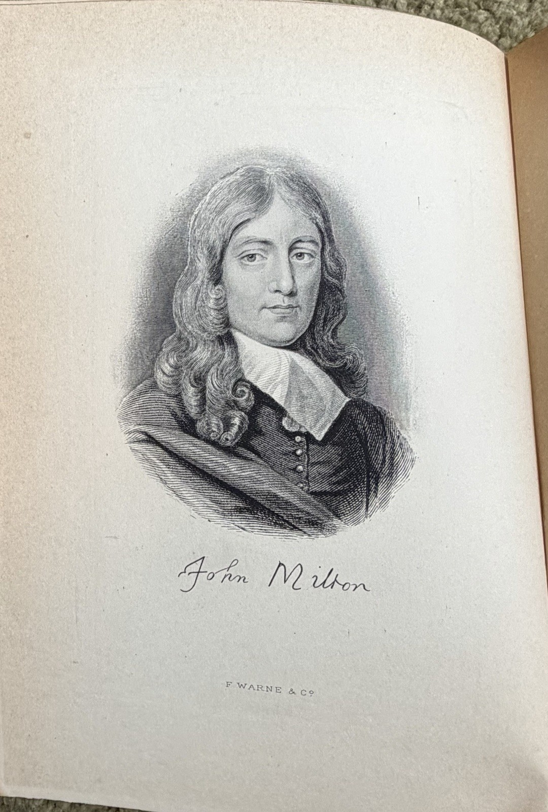 1898 John Milton Poetical Works – Antique Hardcover Albion Edition