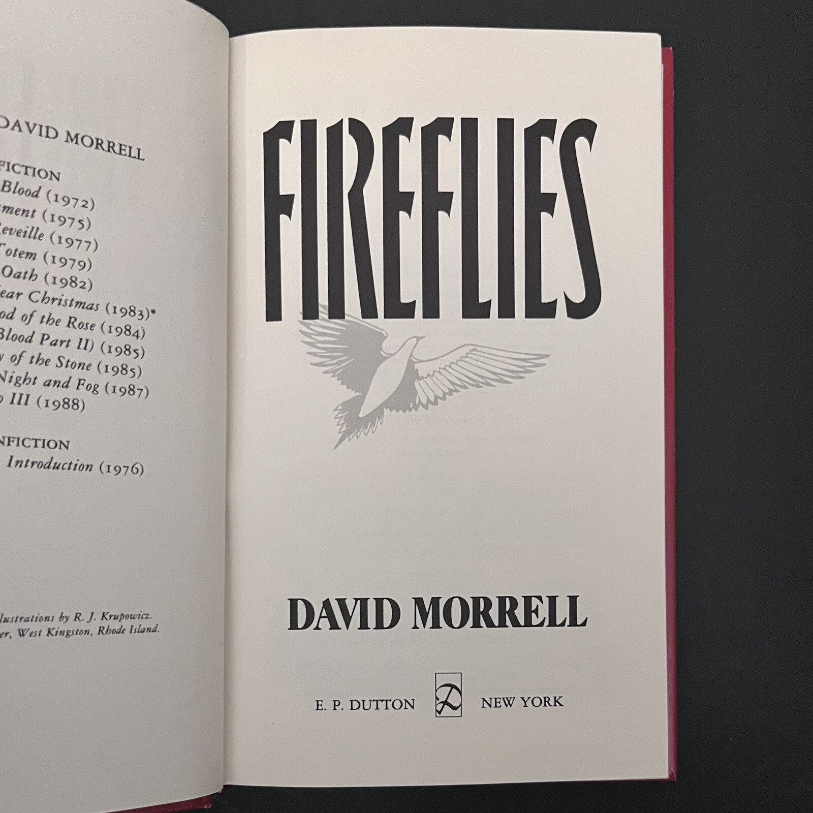Fireflies By David Morrell Hardcover Novel 1984 First Edition Horror Thriller
