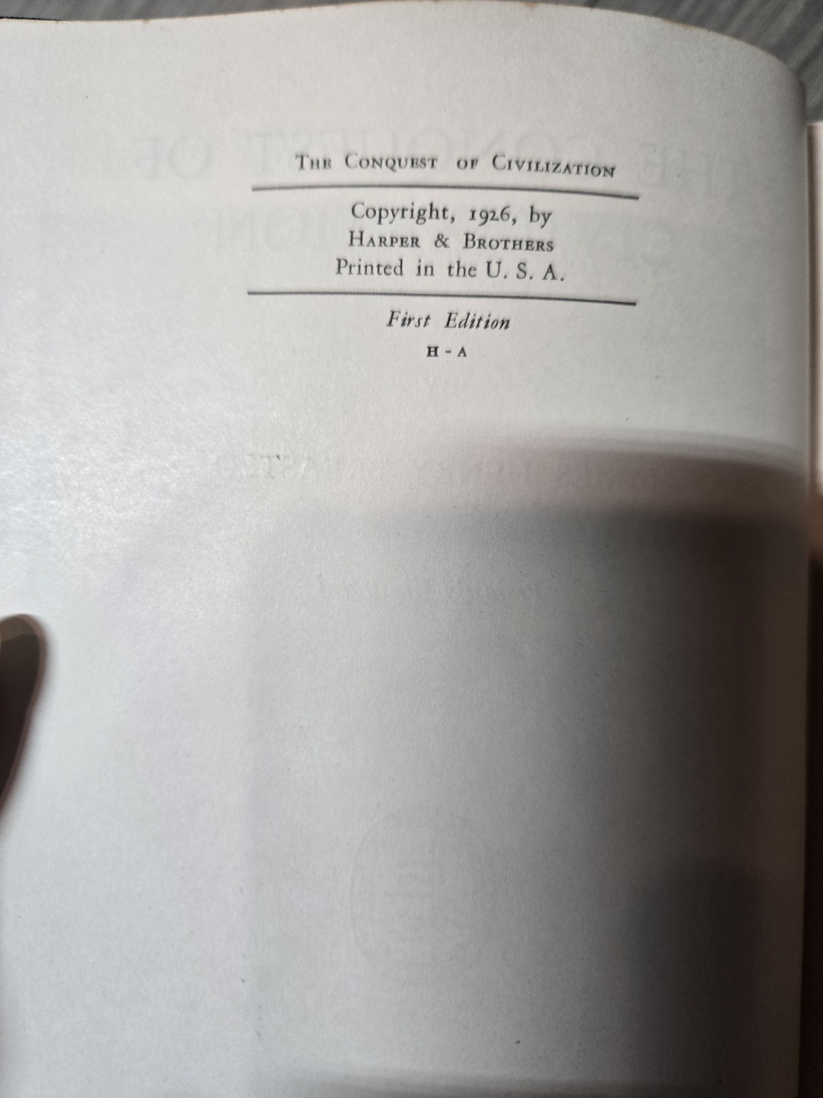 The Conquest of Civilization Hardcover, James Henry Breasted 1926 First Edition