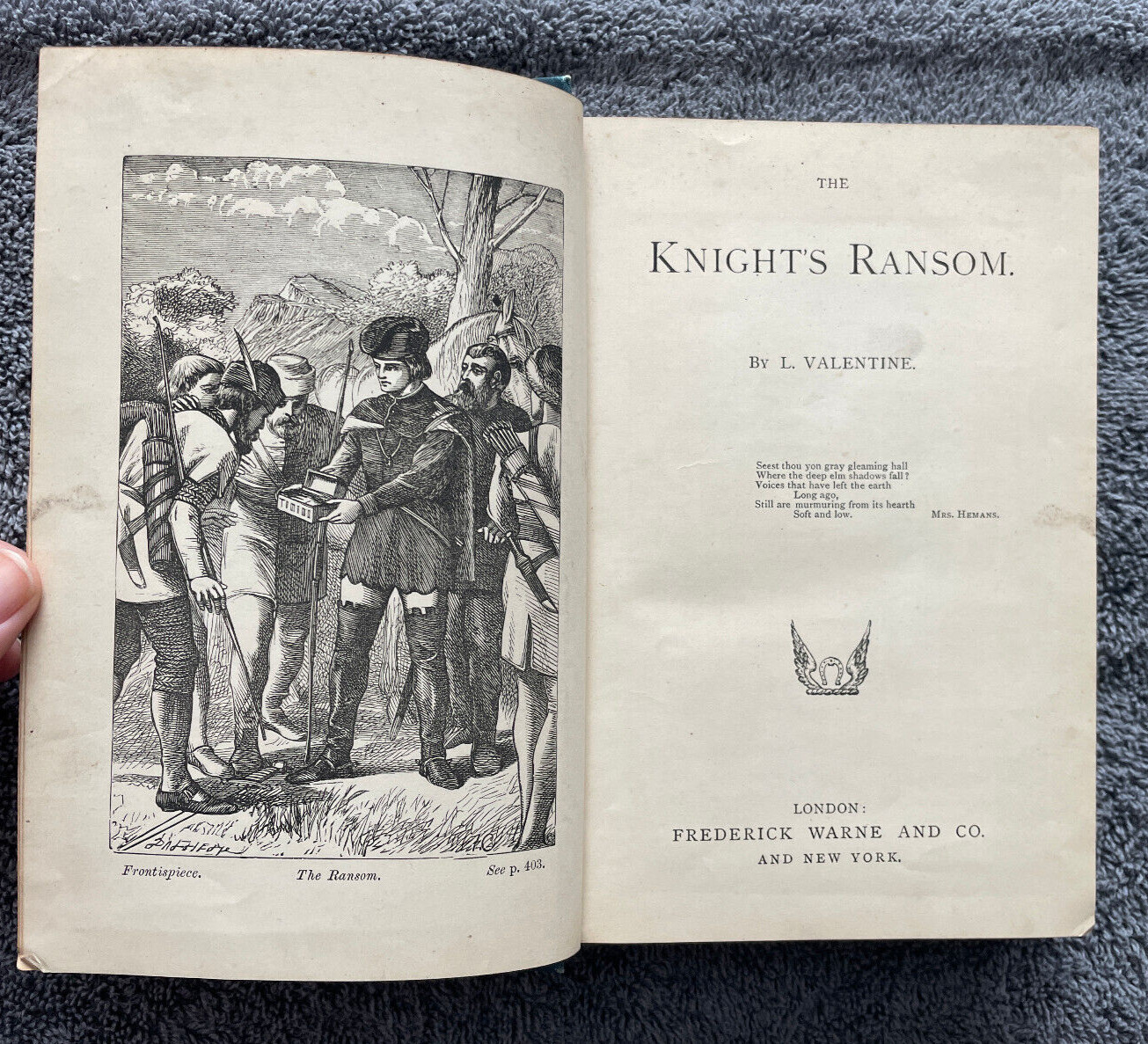 The Knight’s Ransom – L Valentine – The Prize Library, Frederick Warne
