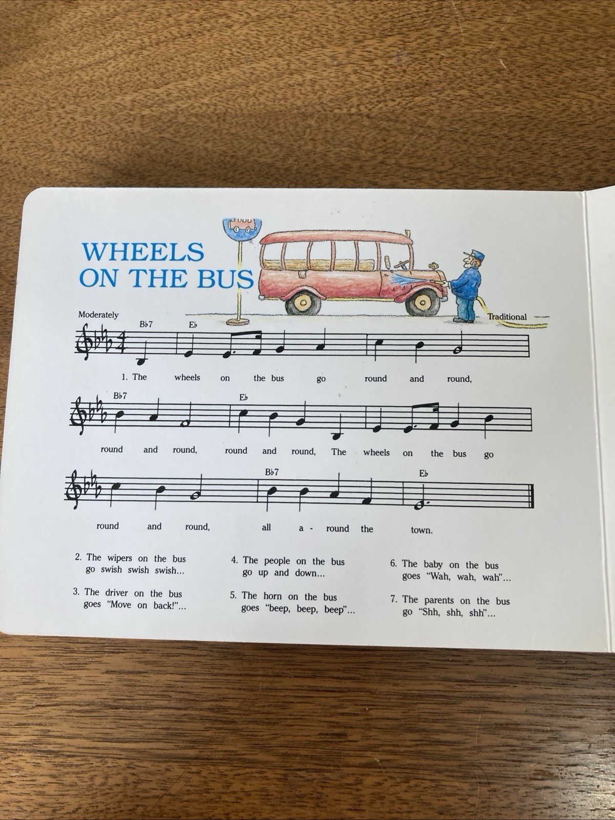 Wheels On The Bus Vintage Board Book Raffi Songs To Read 1988 Reprinted 1998