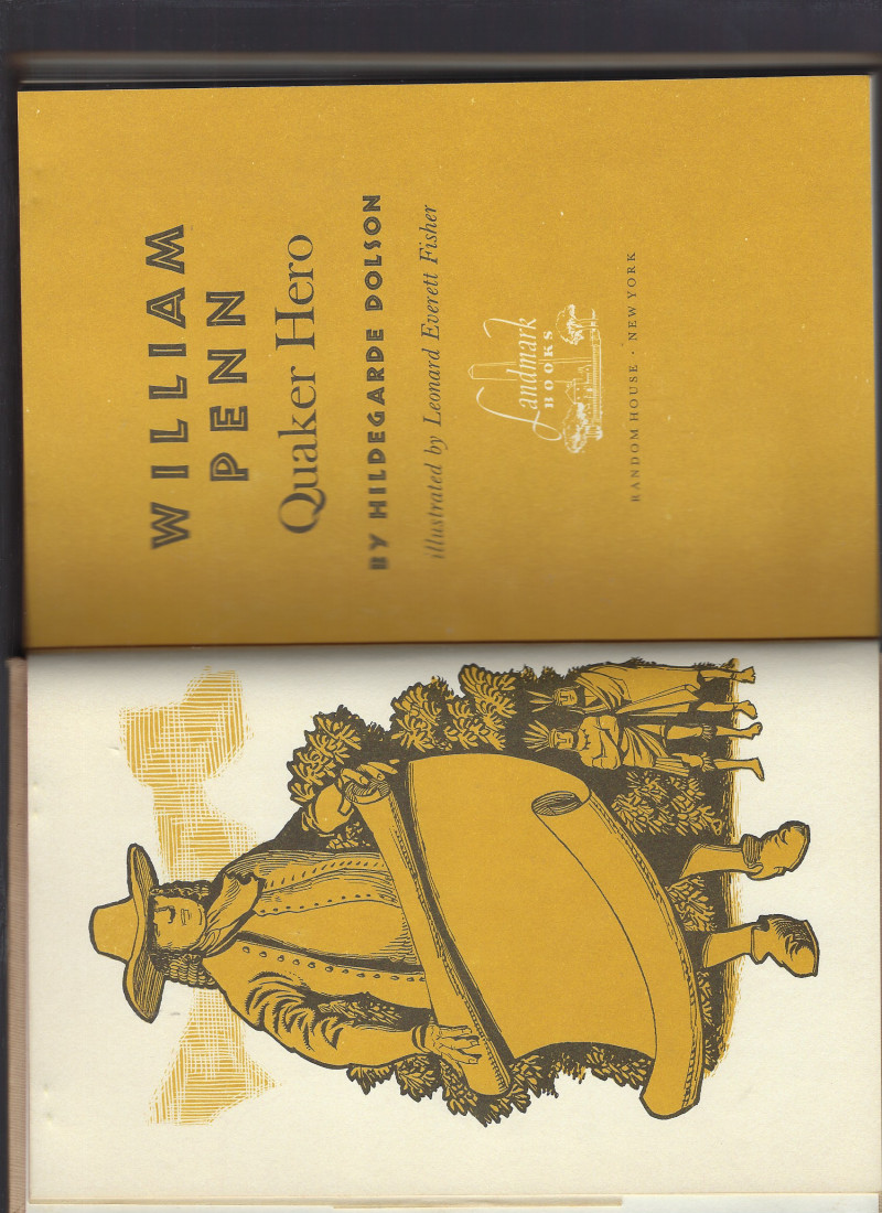 William Penn Quaker Hero Landmark #98 w Author Letter FIRST PRINTING HB/DJ