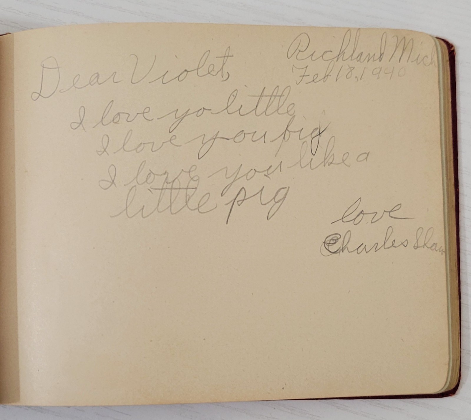Vintage Autograph Book Young Girl School Friendship Handwritten 1941-1944