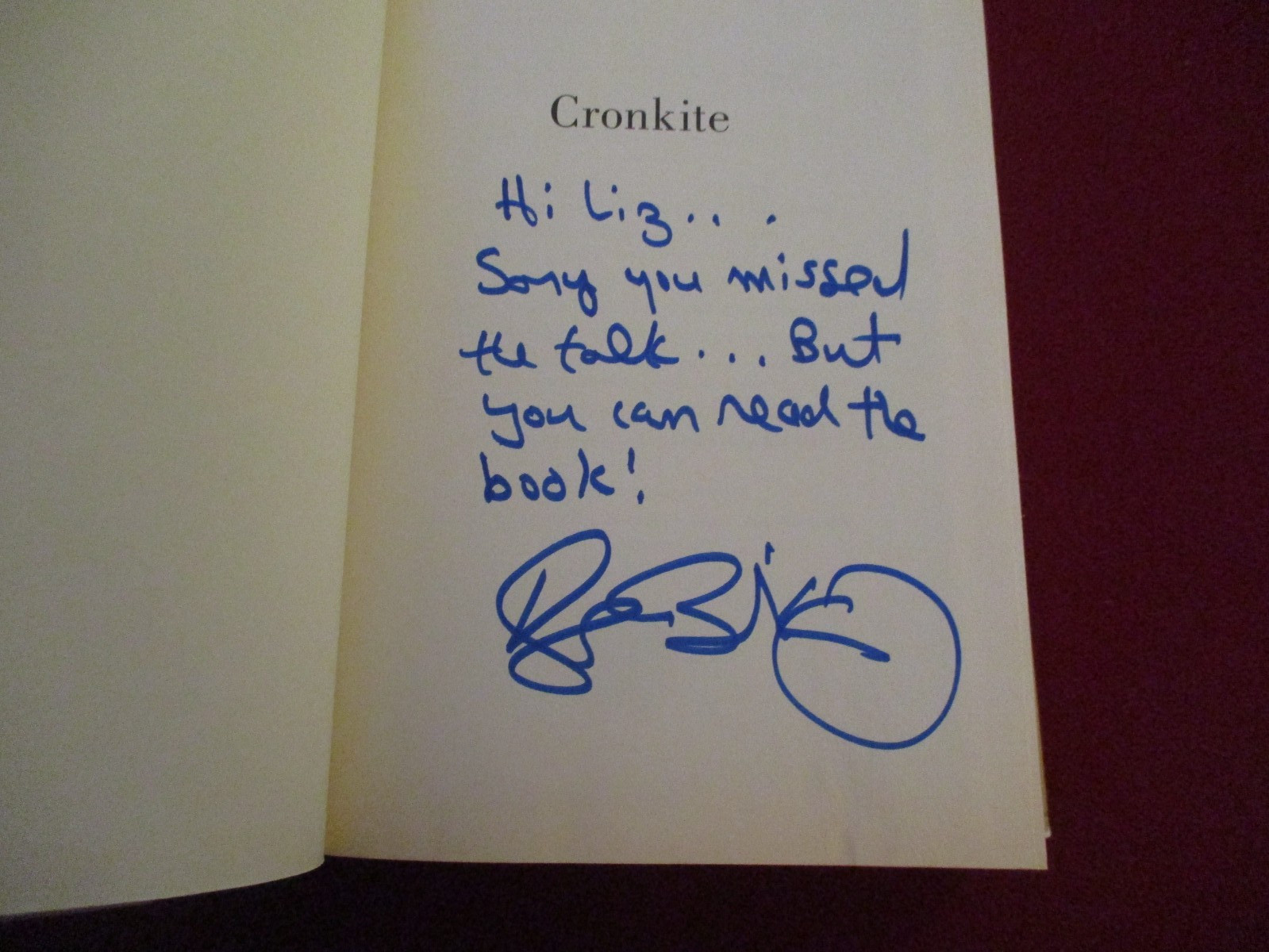 SIGNED (Inscribed) Cronkite by Douglas Brinkley (2012) 1st/1st Edition Book