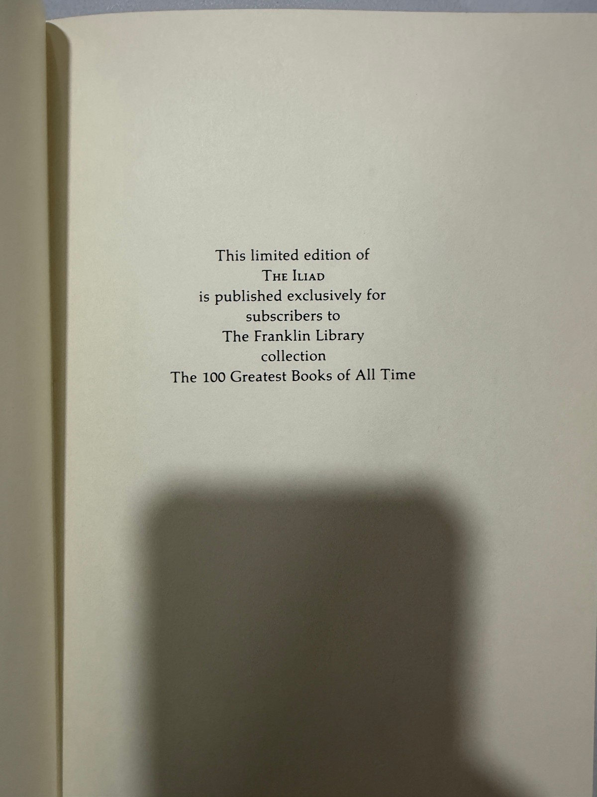 Franklin Library Iliad – Homer 100 Greatest Books