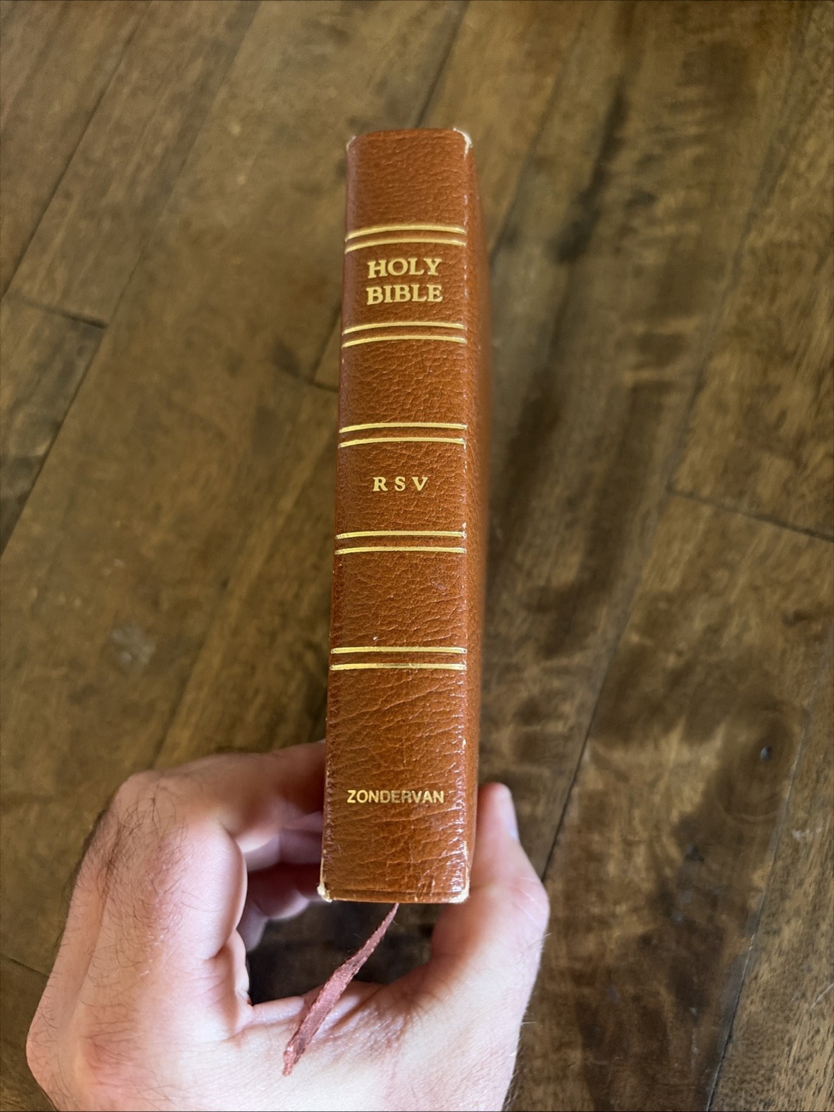 RSV Compact Bible — Brown Bonded(?) Leather with Golden Edges — Great Condition