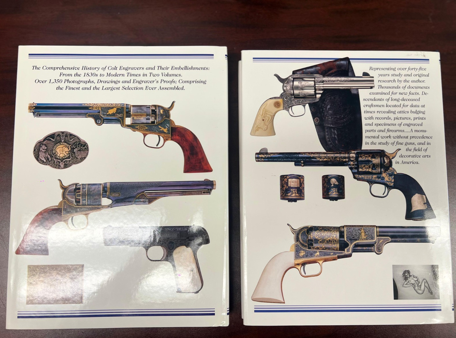 The Colt Engraving Book Vol 1&2 + Silk & Steel Signed Set by R.L. Wilson Ltd Ed