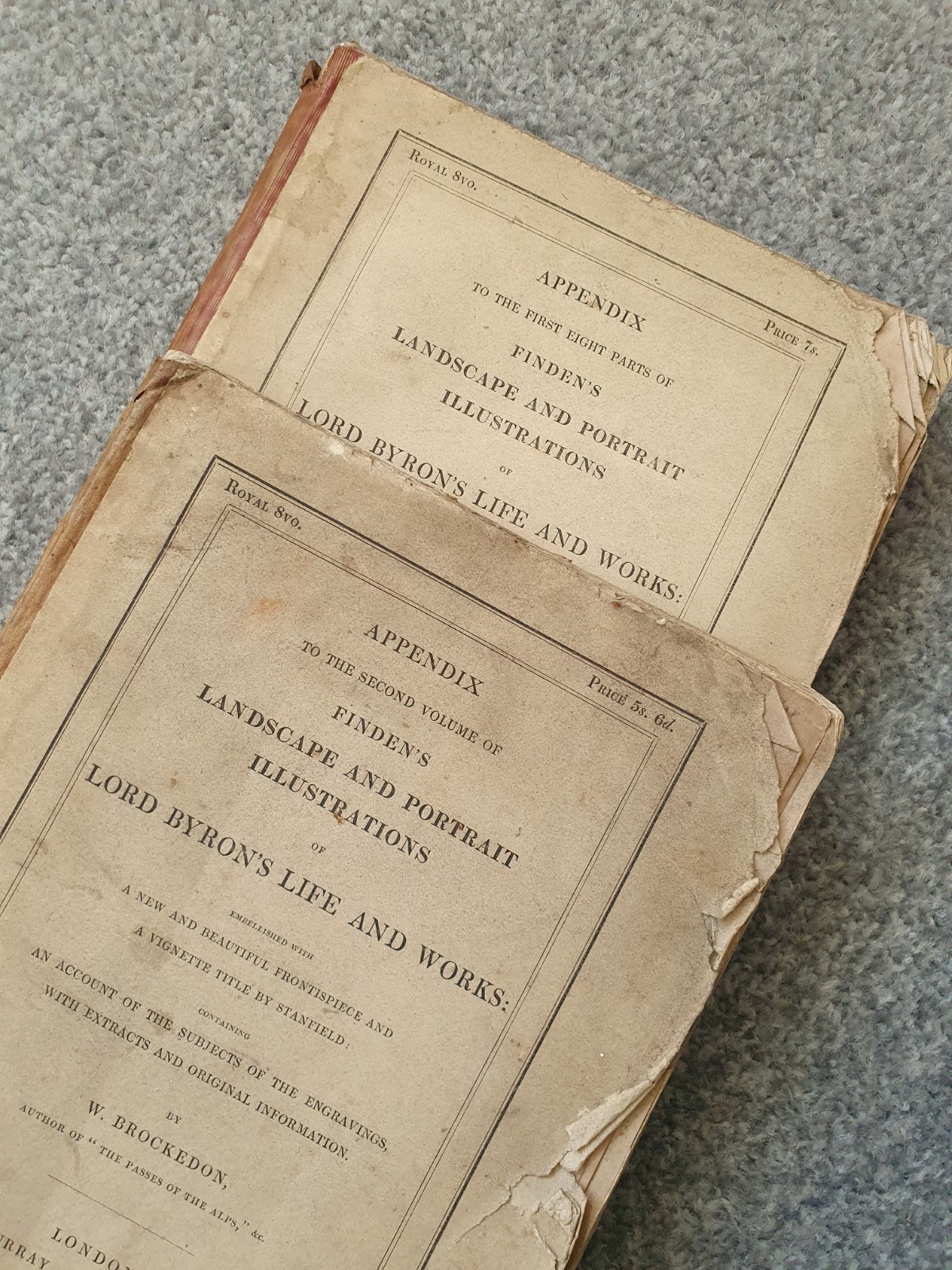 Lord Byron Life & Works Finden’s Landscape Portrait Illustrations 1833 2 vols