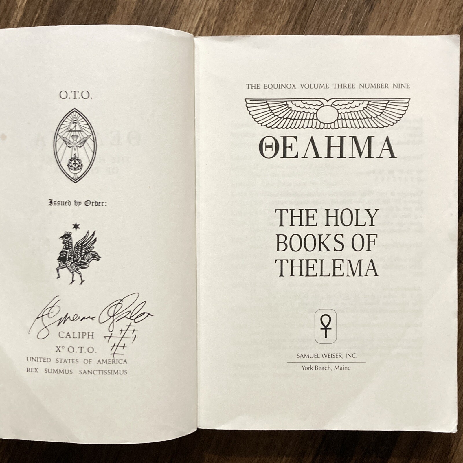 Equinox vol. 3 #9: Holy Books of Thelema – Aleister Crowley (Samuel Weiser 1988)