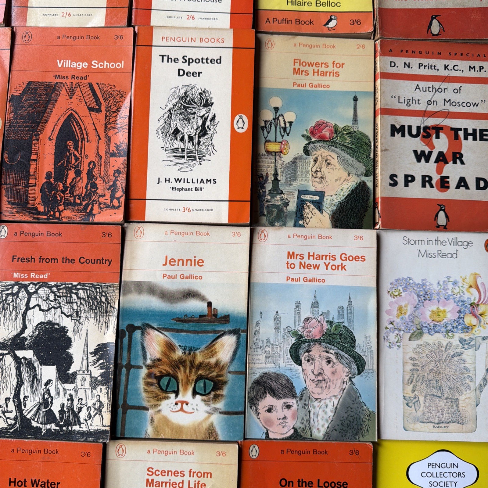 Job Lot 48 Vintage Penguin Paperback Books 1960s, 70s Mixed Titles/Authors