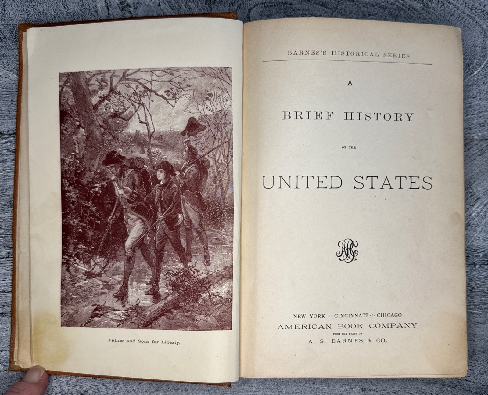 A Brief History of the United States, Barnes Historical Series Antique 1885 HC