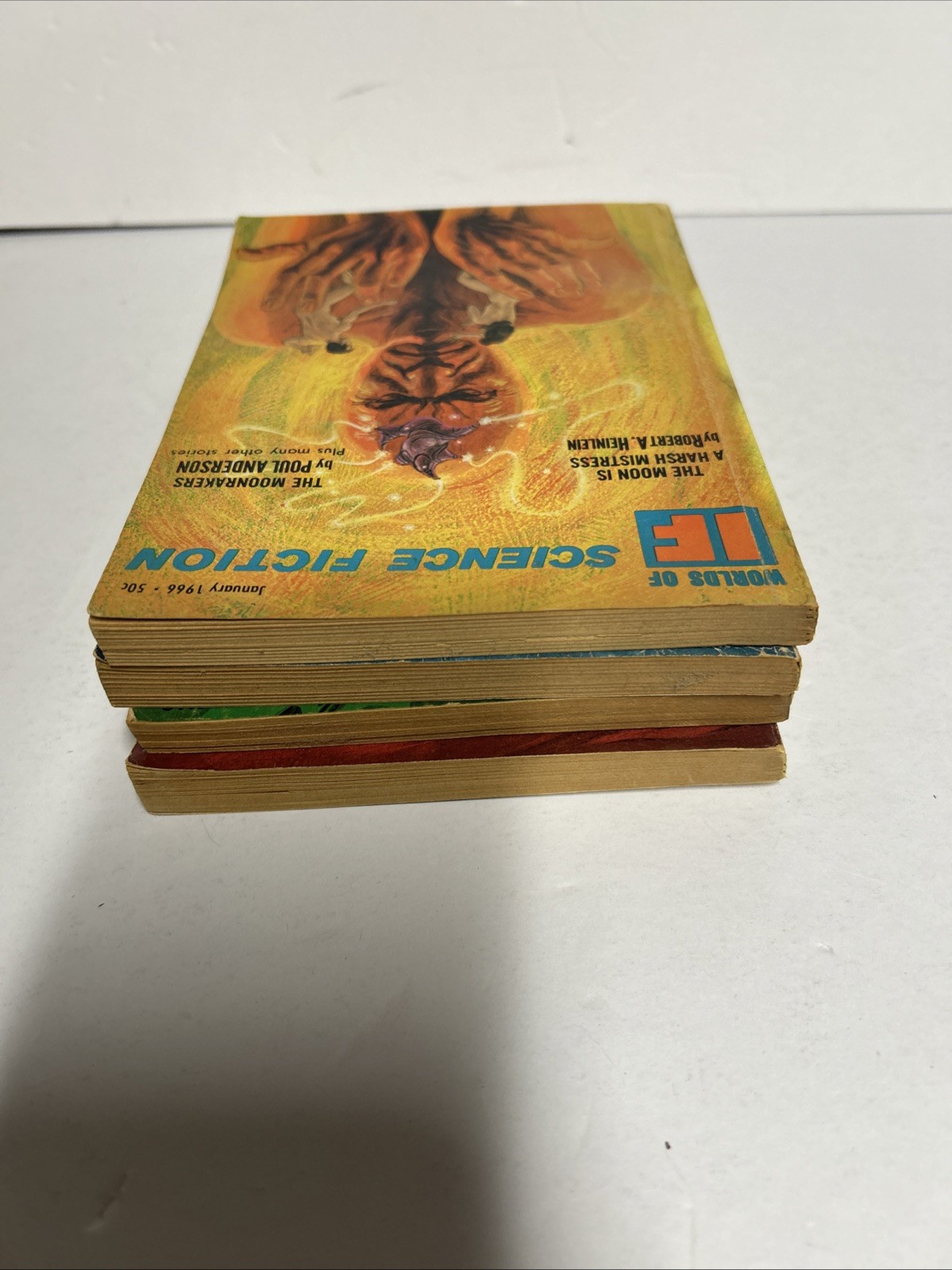 (4) Four WORLDS OF IF Science Fiction Magazine 1960’s/70’s Herbert Heinlein