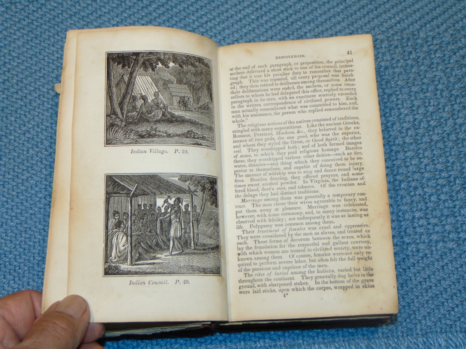CIRCA 1830 LEATHER-ON-BOARD BOOK: “HISTORY OF THE UNITED STATES”
