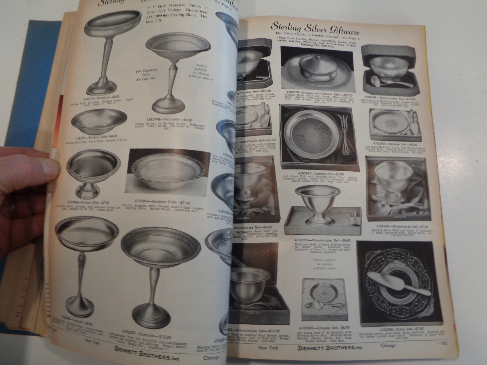 Vintage 1942 Bennett Brothers Blue Book of Quality Merchandise Catalog Jewelry