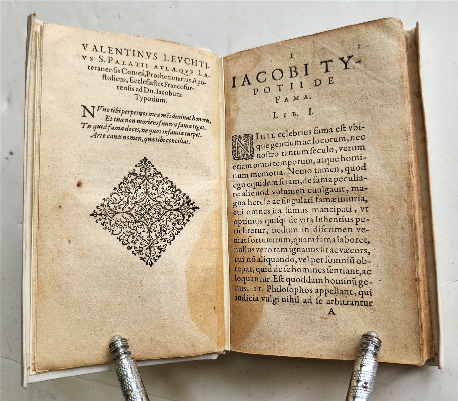 1595 DE FAMA by Jacobus TYPOTIUS antique HISTORY 16th CENTURY