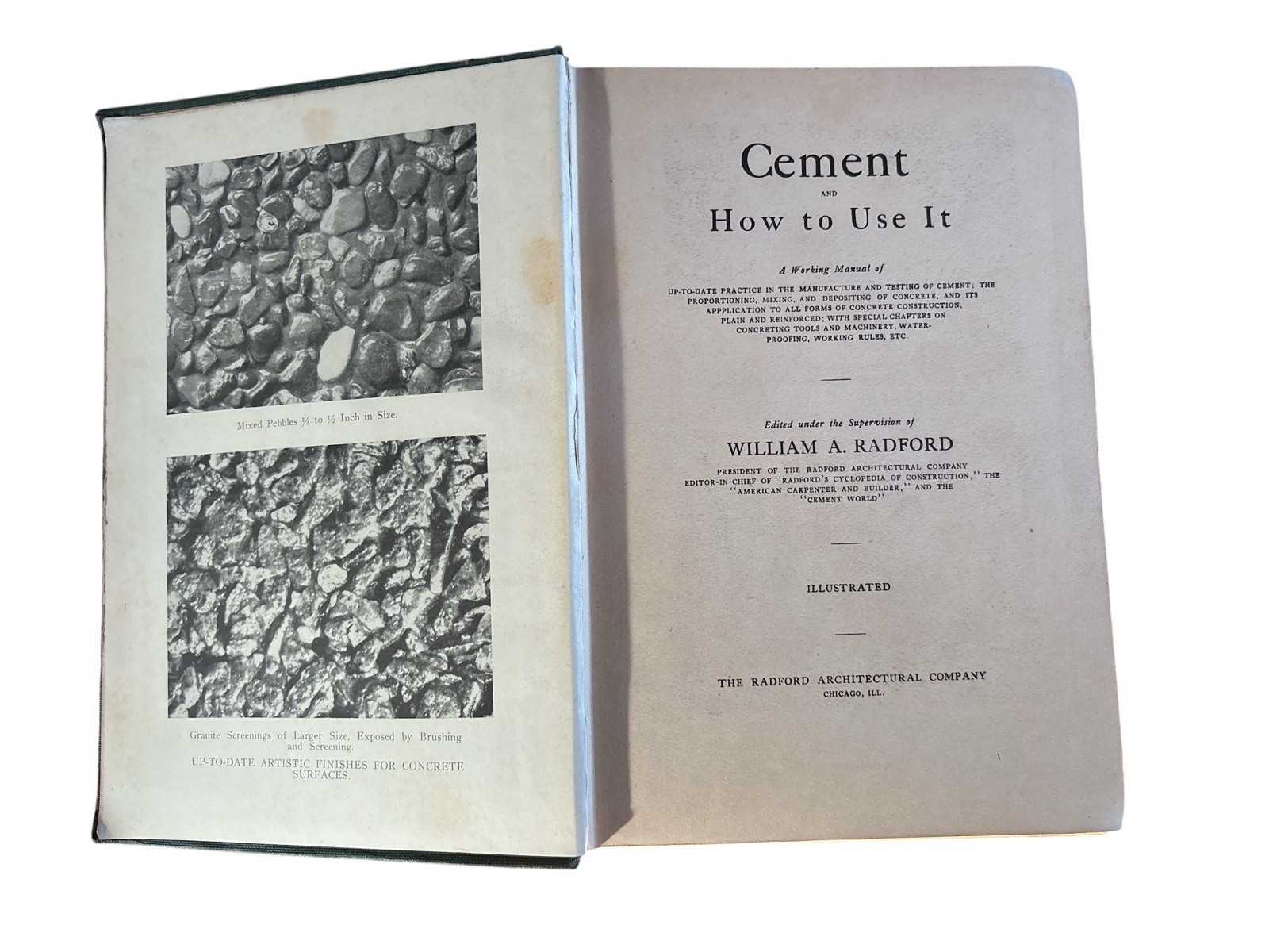 1910 Cement And How To Use It William A Radford HC