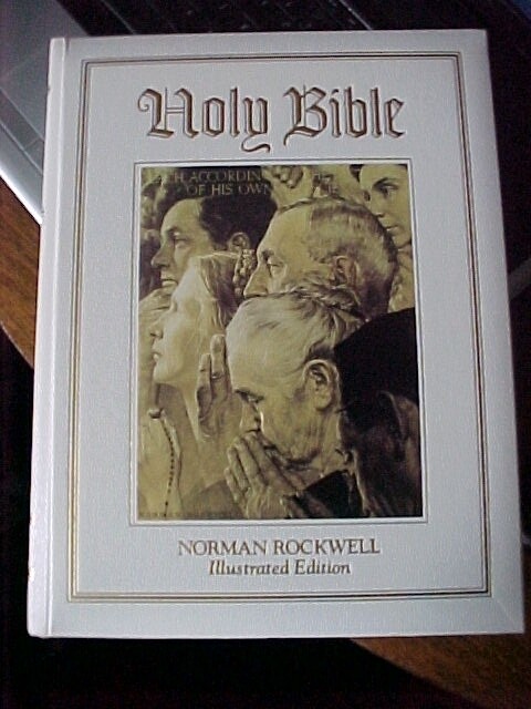 THE HOLY BIBLE NORMAN ROCKWELL EDITION CHRISTIANITY (1991 Unused, Gift Quality
