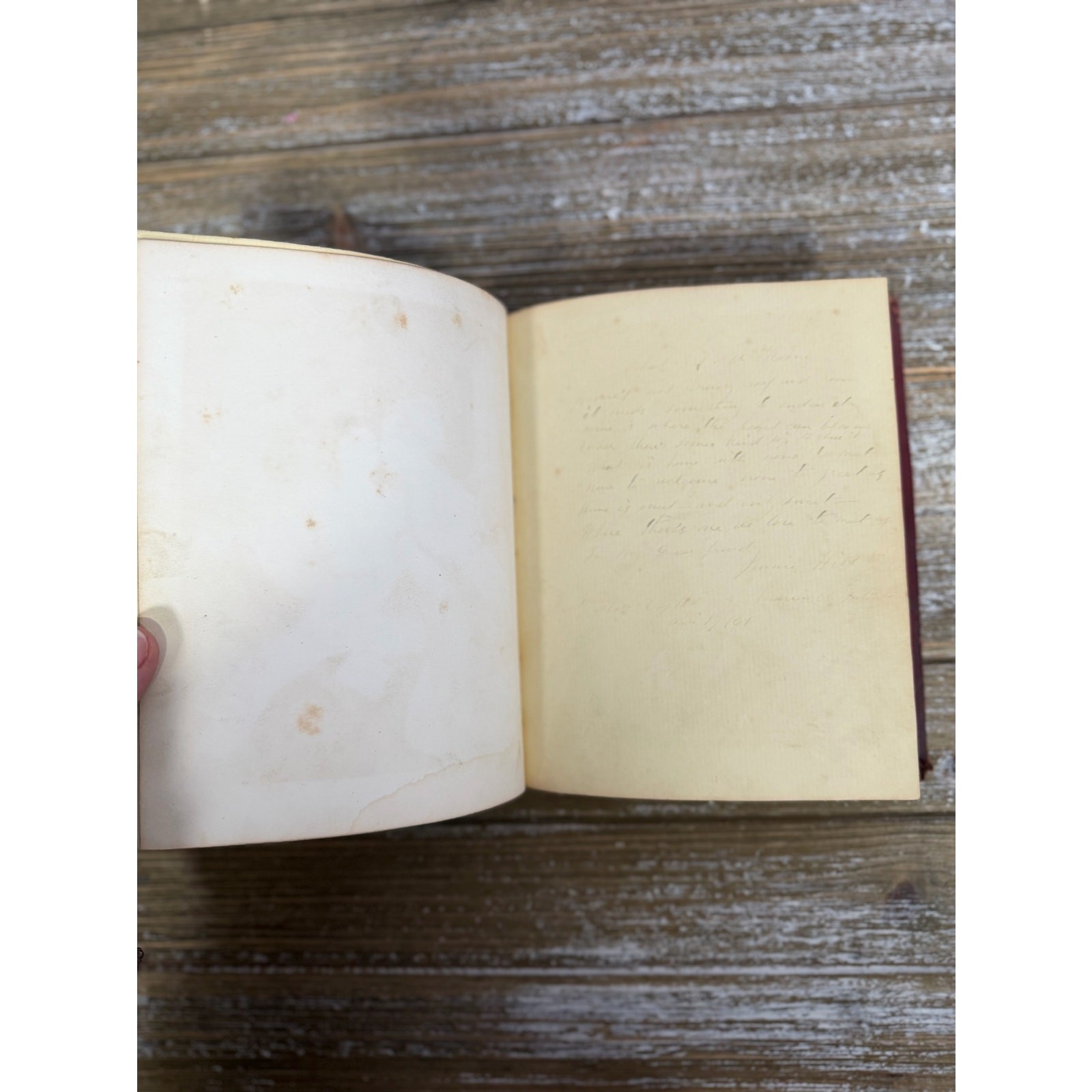 Antique Civil War Era 1860s Love’s Offering Friendship Album Handwritten Notes