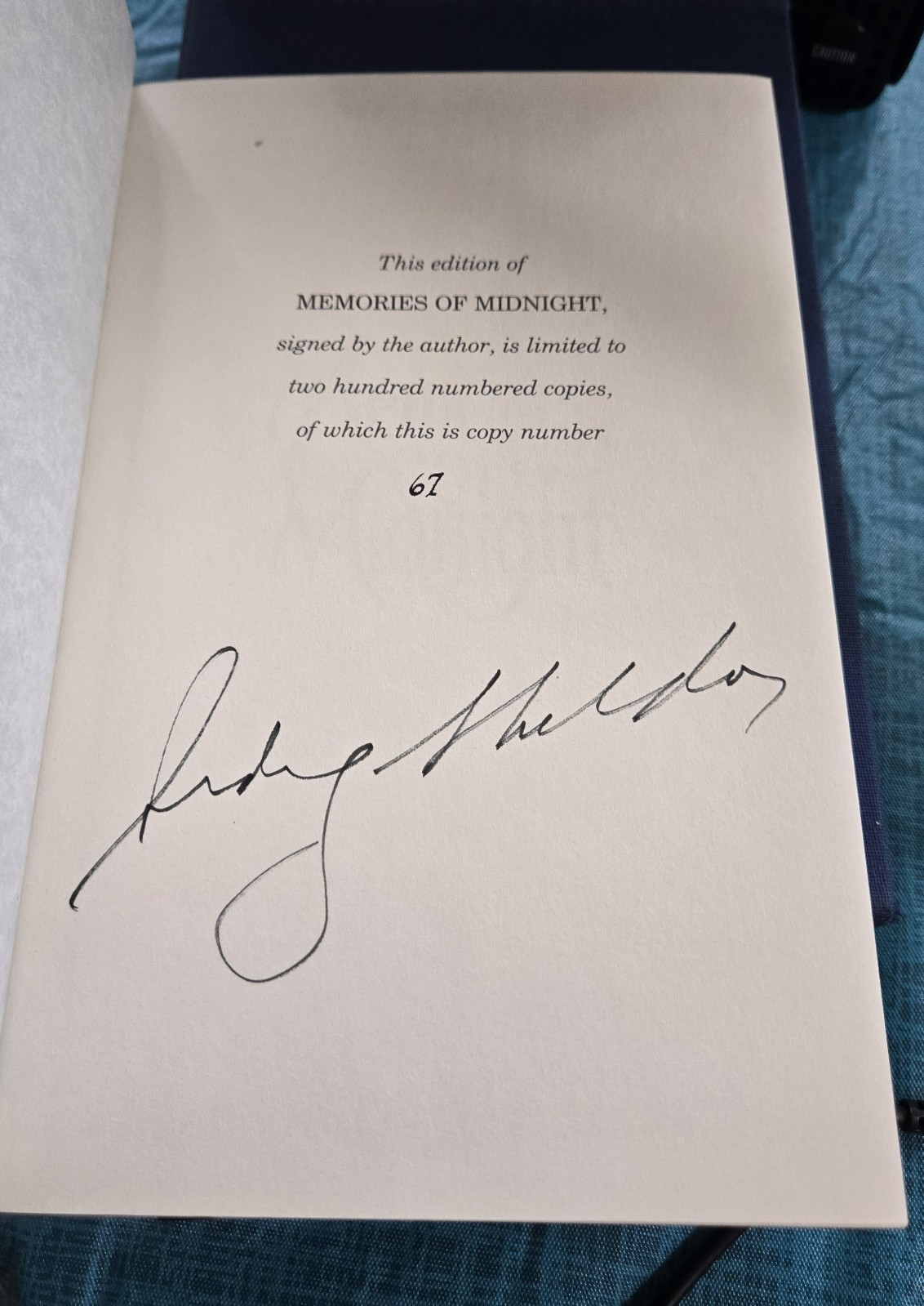 Sidney Sheldon-Memories of Midnight, Signed Limited Edition-Copy No. 67 of 200