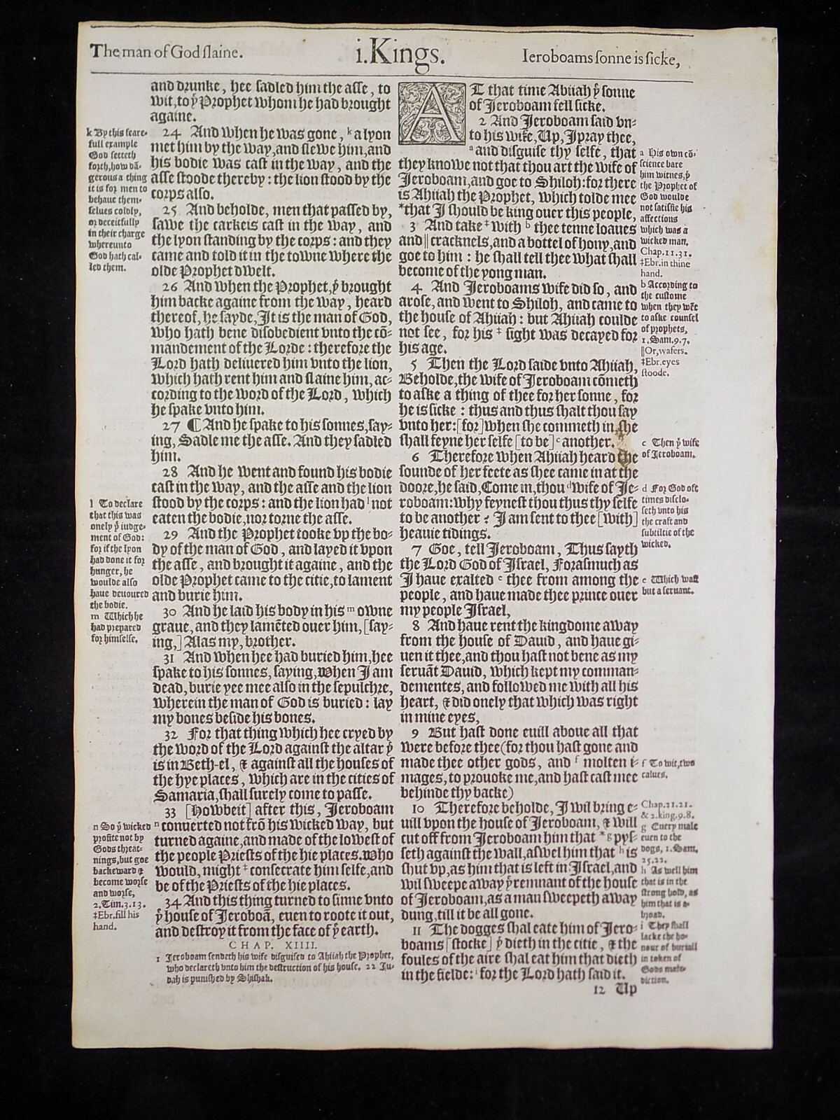 1583 Noblest Geneva Bible Folio- Book of First Kings- YOU PICK