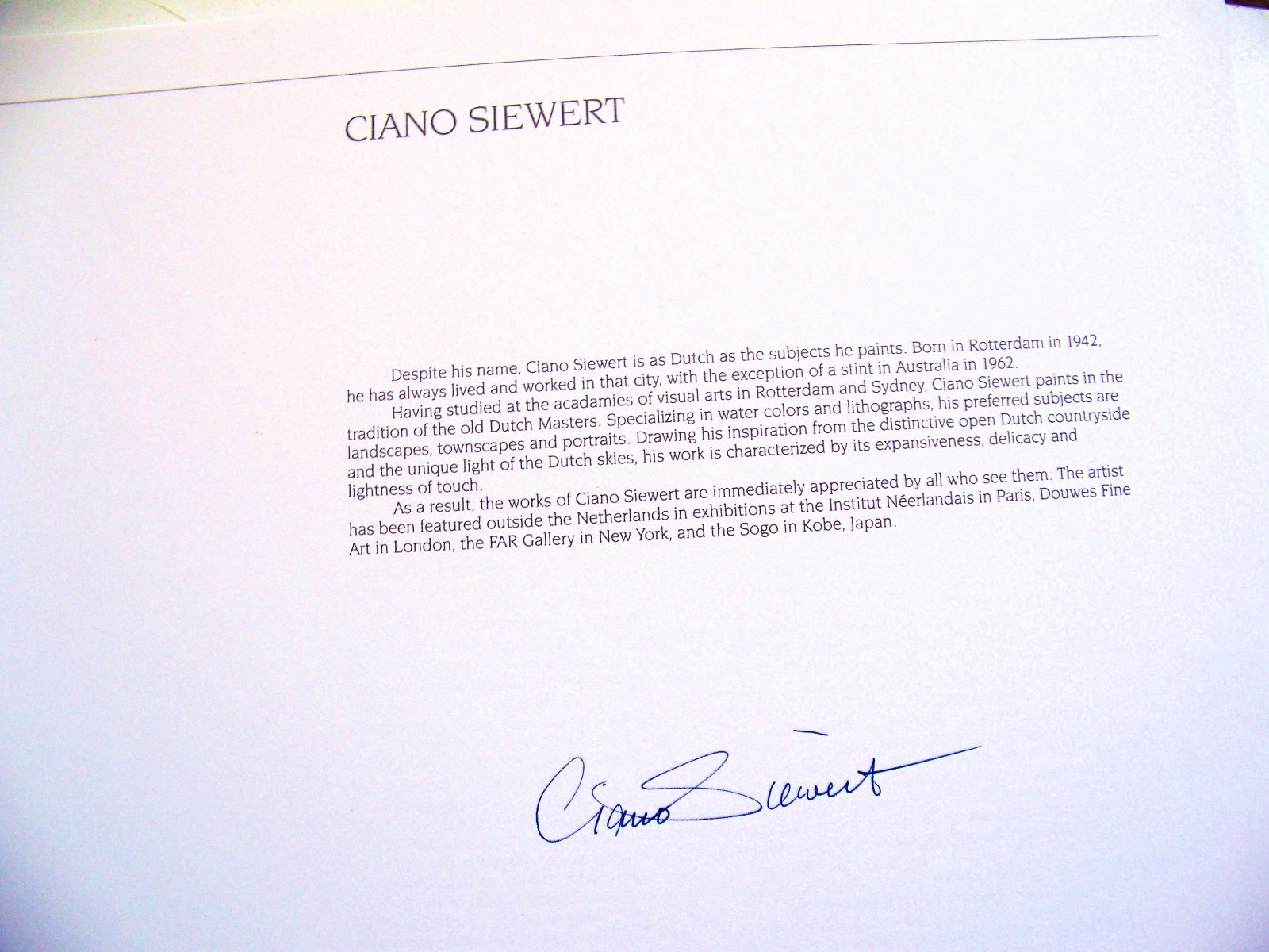 1986 SIGNED Ltd. Edition CAPITALS OF THE NETHERLANDS By CIANO STEWERT
