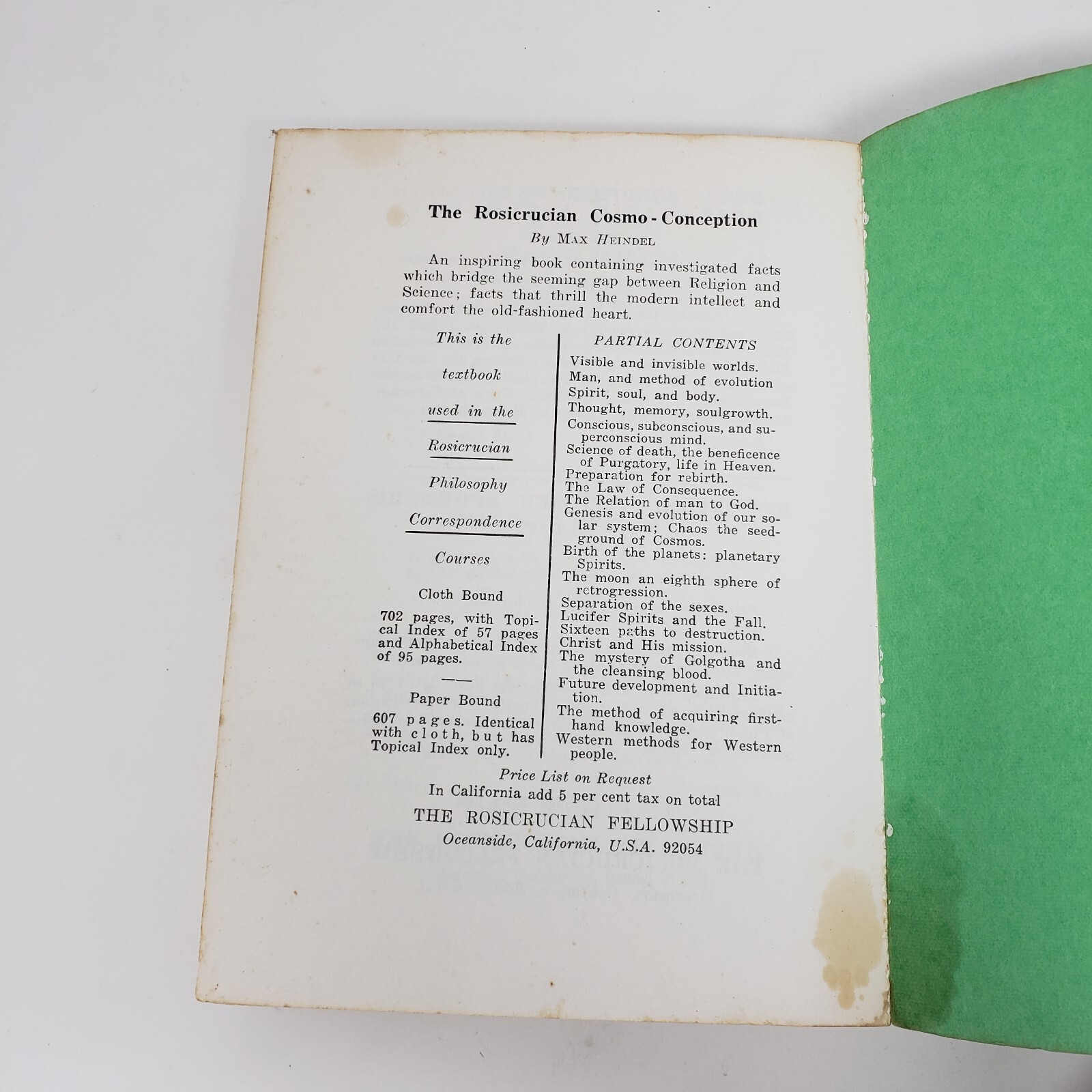New Age Vegetarian Cookbook by The Rosicrucian Fellowship (7th Ed., PB, 1978)