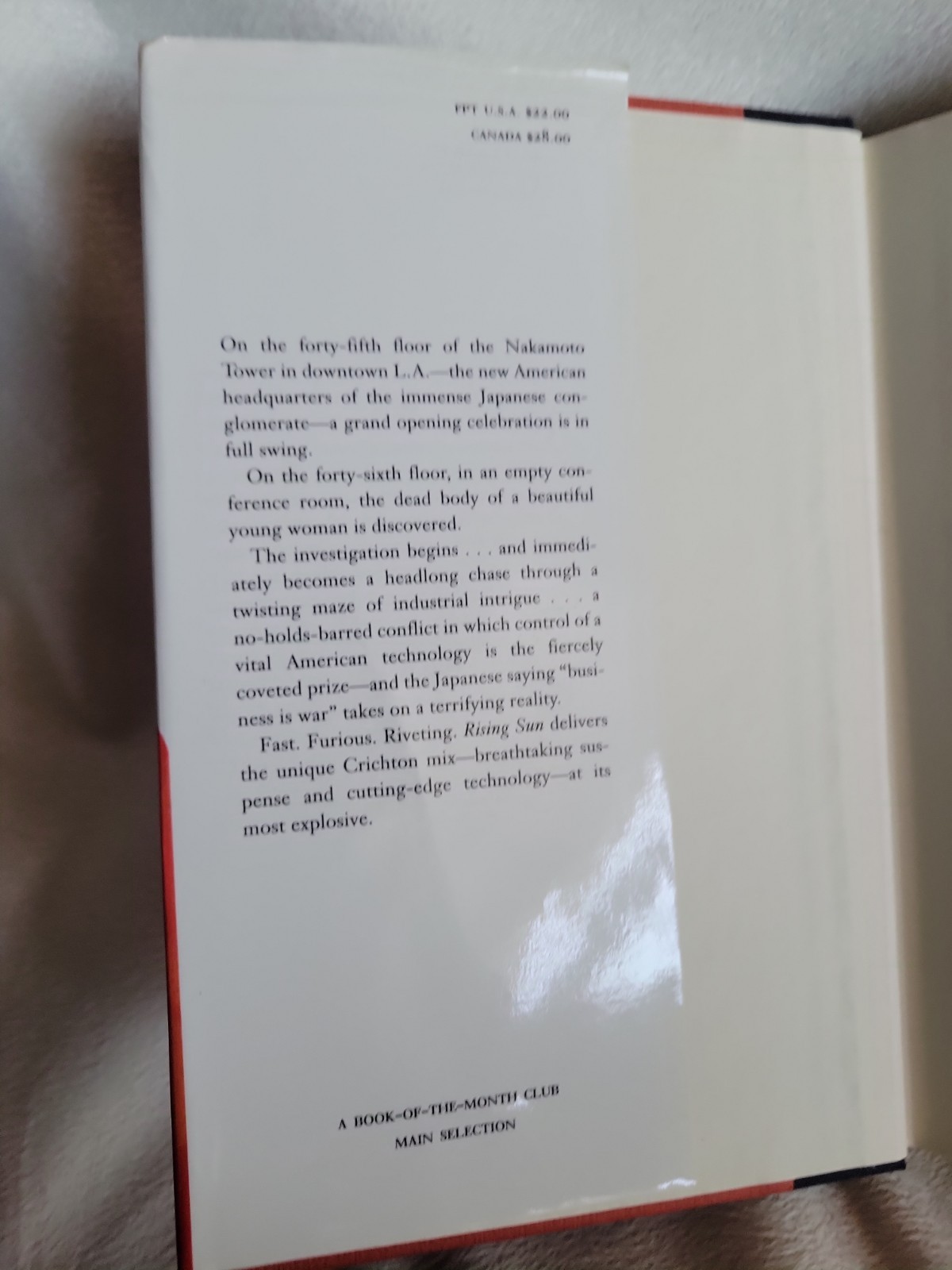RISING SUN by Michael Crichton 1992 First Trade Edition Book