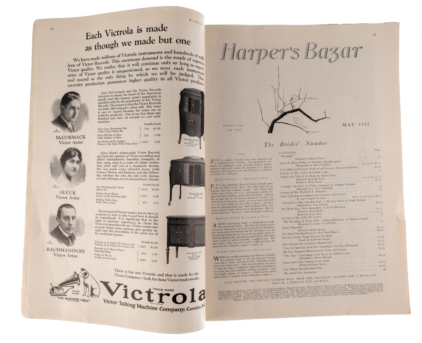 Harper’s Bazar Bazaar May 1924 The Bride’s Number Bridal Ad’s Antique Magazine