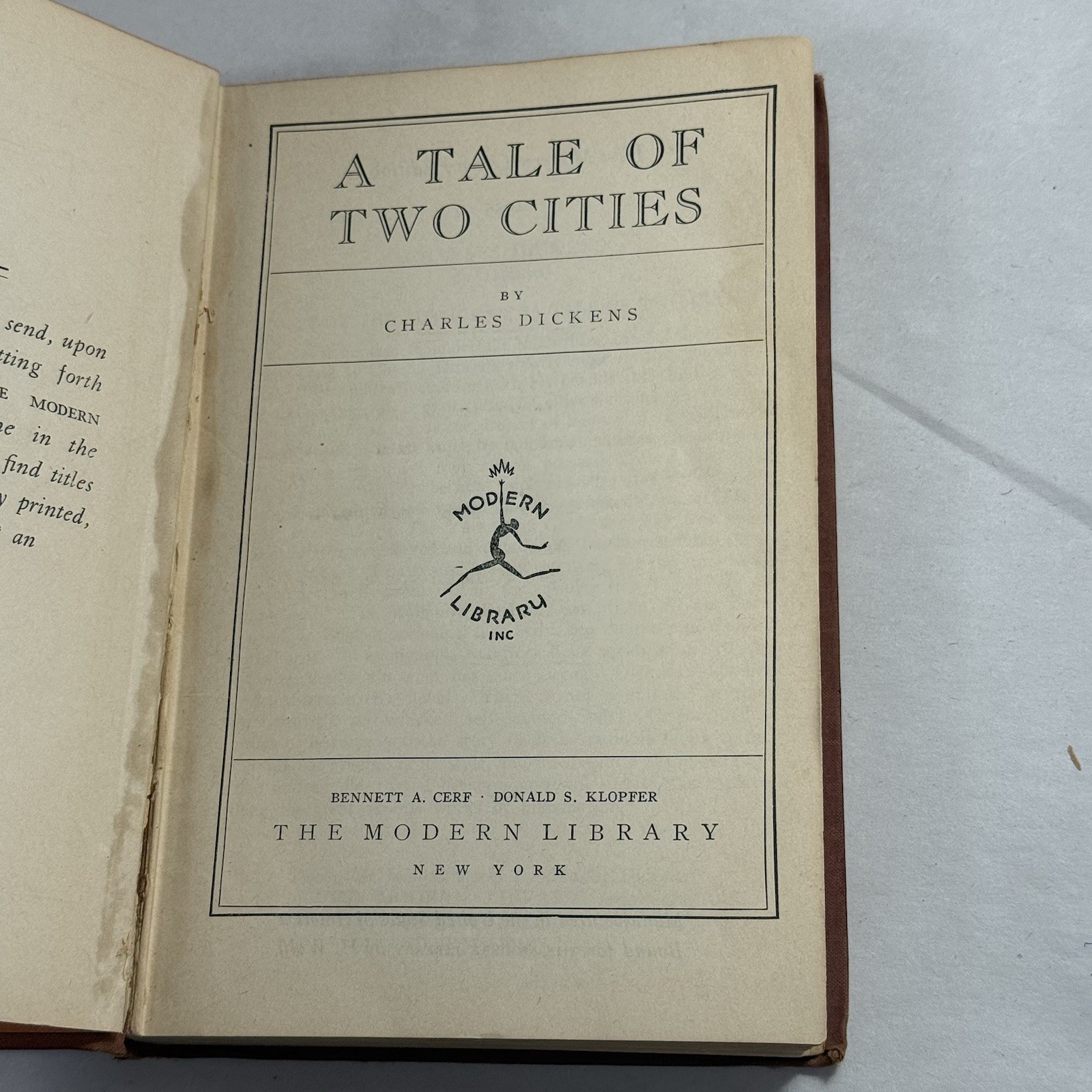 Charles Dickens / A Tale of Two Cities 1st Edition 1935 Modern library VTG