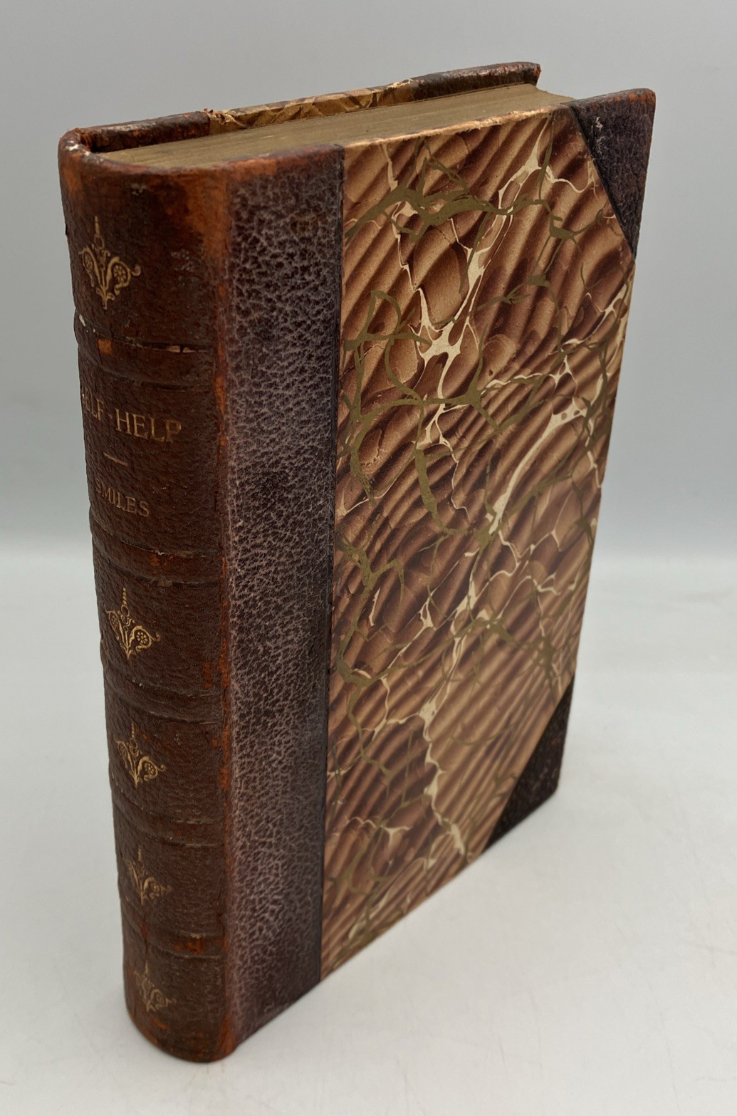 Self Help Samuel Smiles Routledge Hardback Antique Lubbock 100 Books Marble