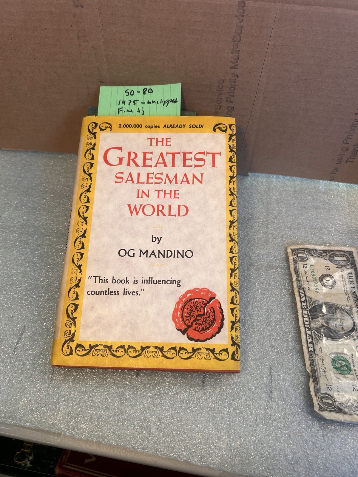 1975 The Greatest Salesman in the World Og Mandino HC DJ Fine Condition