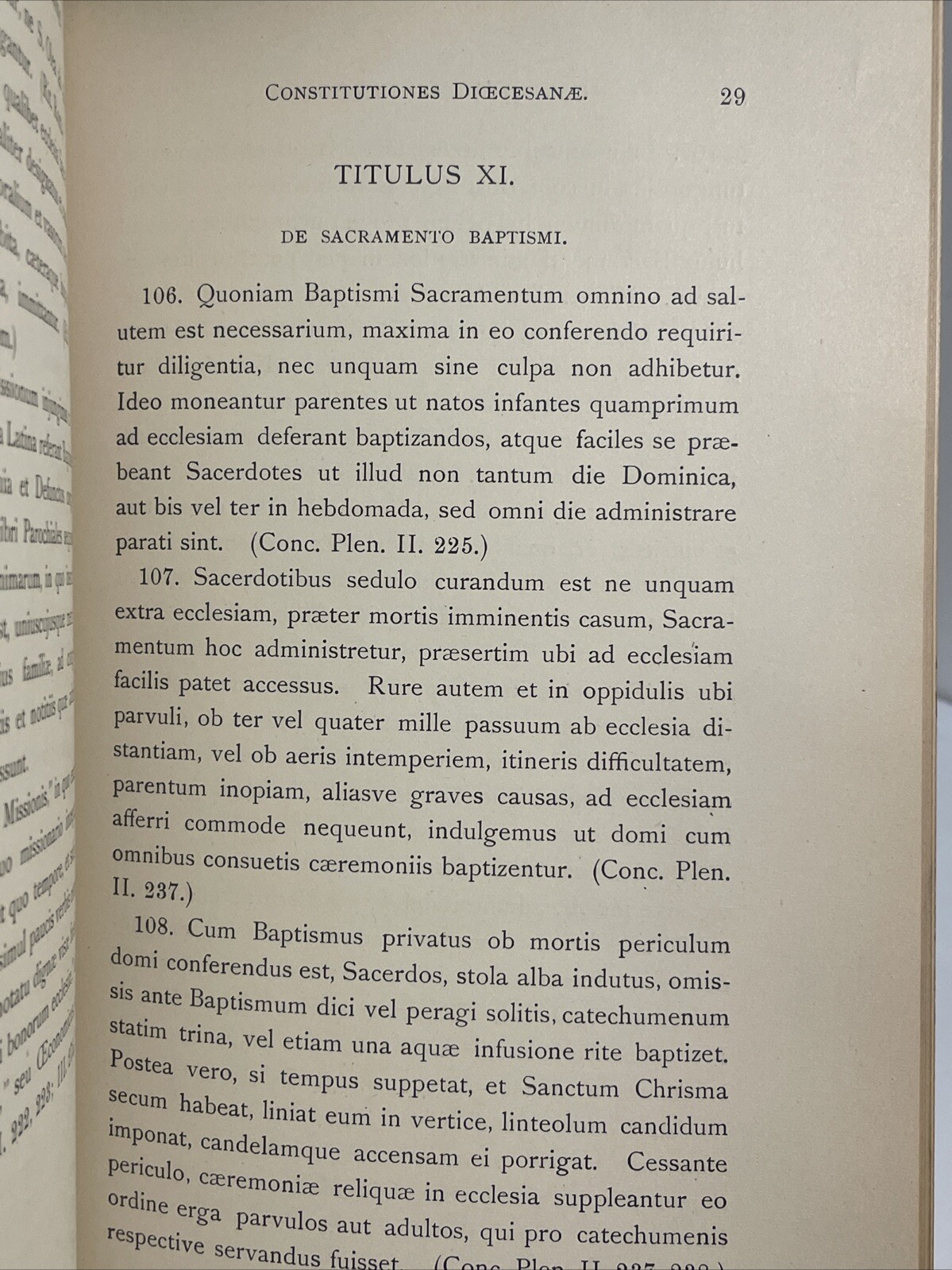 Synodus Dioecesana Chicagiensis Prima; 1ST SYNOD CHICAGO ARCHDIOCESE; 1887 LATIN