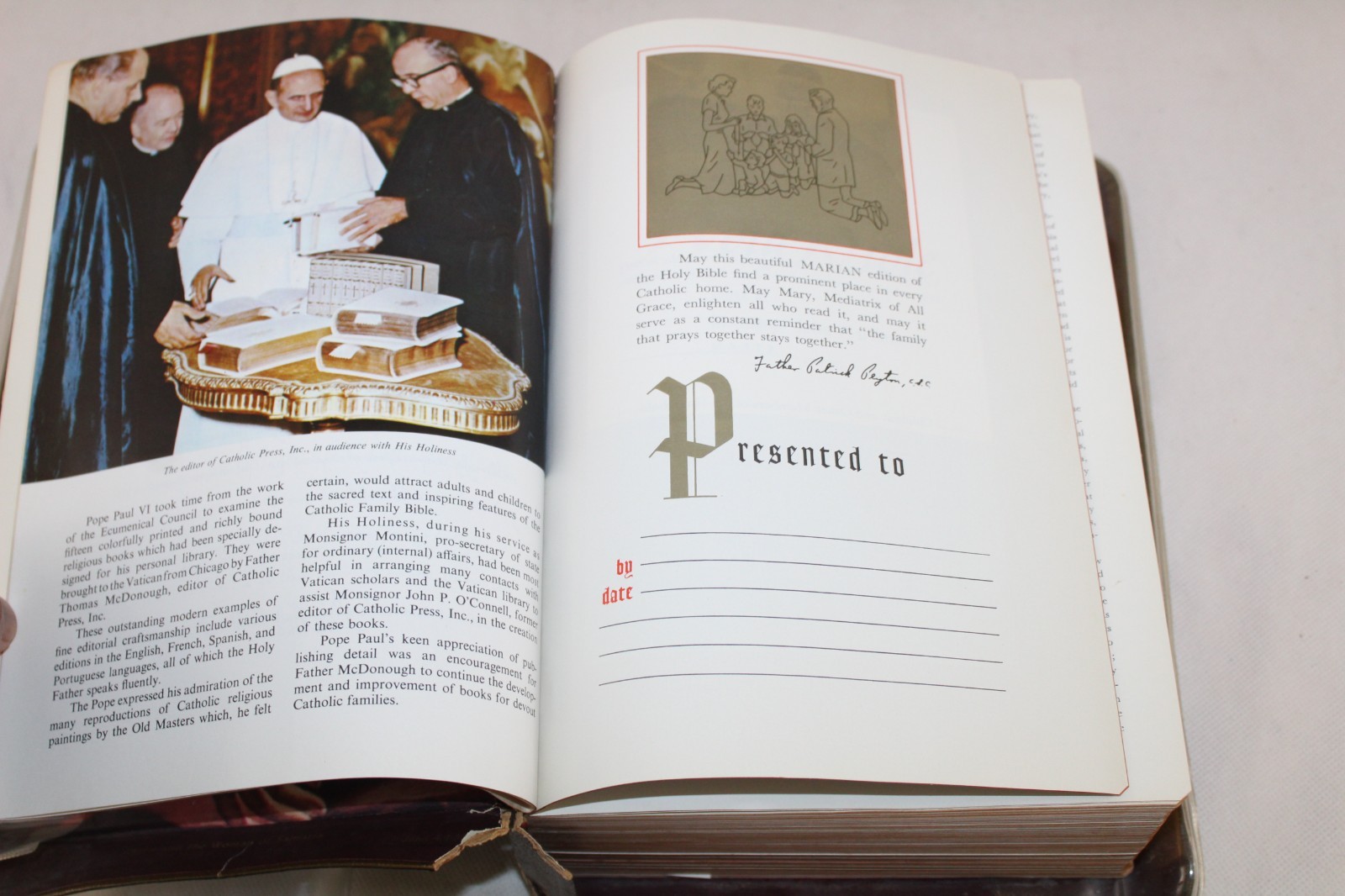 Holy Bible The Marian Edition Catholicism Leather Bound 1966 Catholic Press