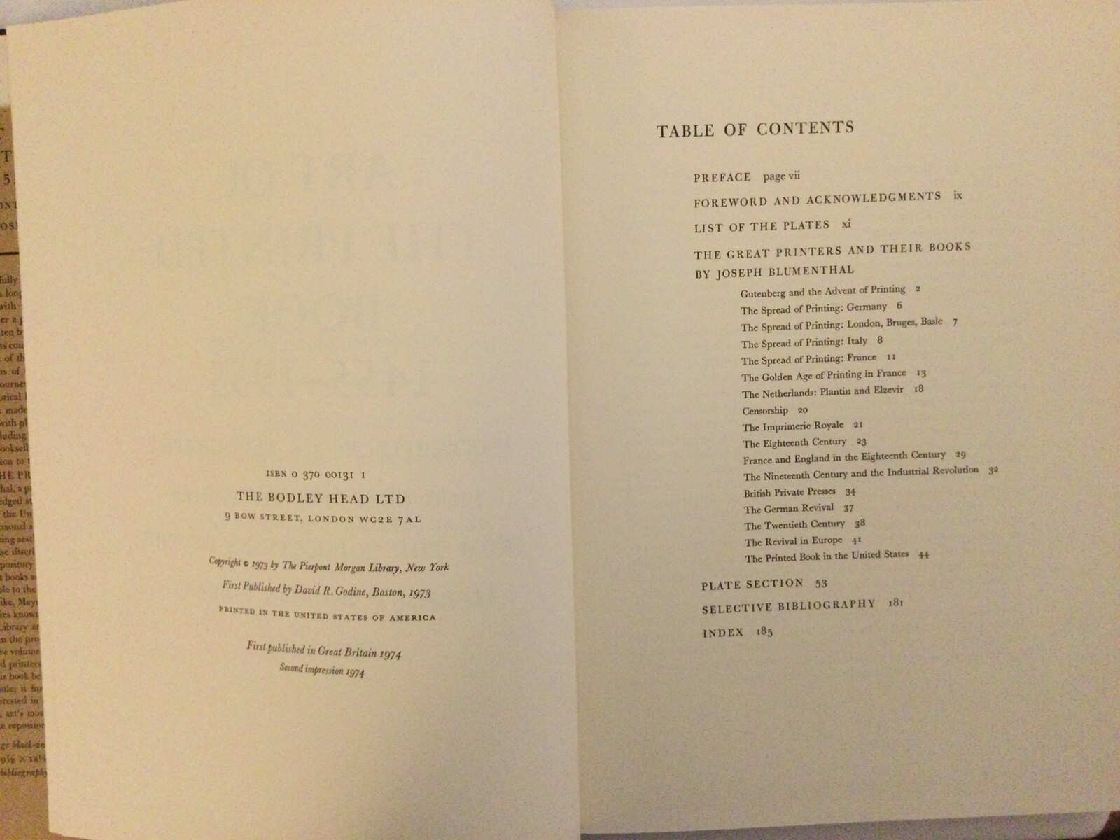 ART of The PRINTED BOOK, 1455-1955,J.Blumenthal, Pierpont Morgan HC/DJ